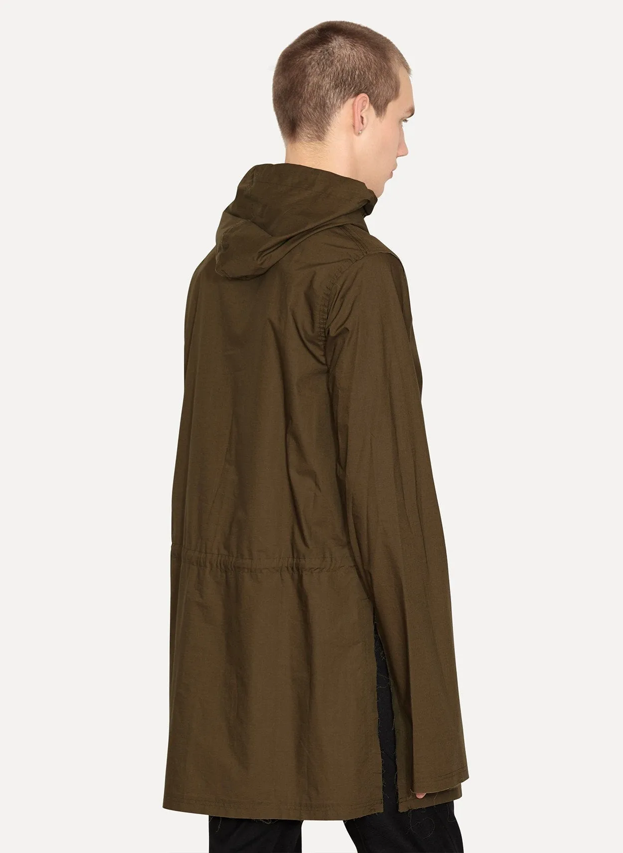 Raw Umber Cotton Poplin Hooded Jacket Jim