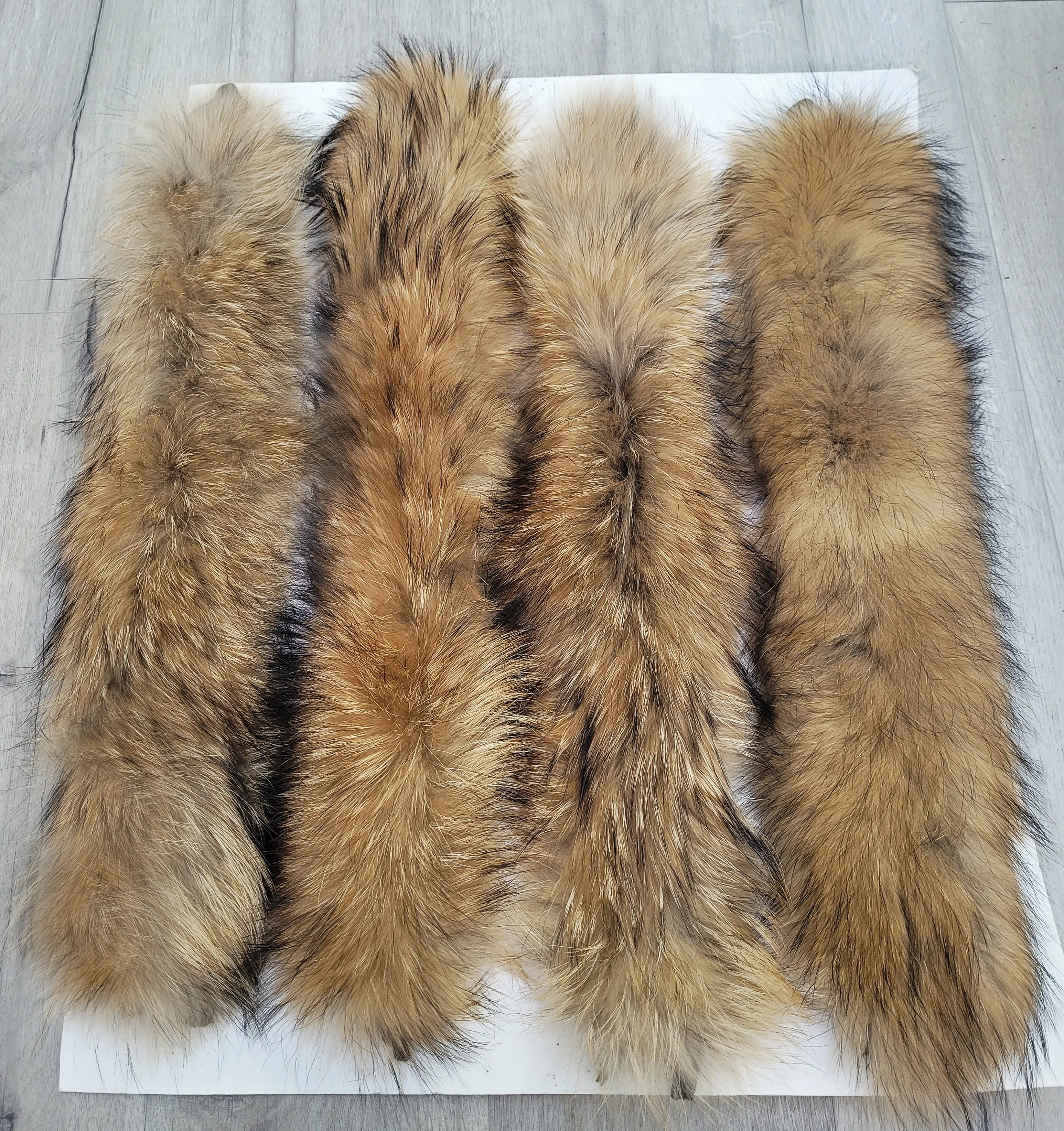 READY to SHIP 60X4 cm Real Raccoon Fur Collar, Fur Trim for Hoodies, Raccoon Fur Collar, Fur Scarf, Fur Ruff, Raccoon Fur Hood, Raccoon