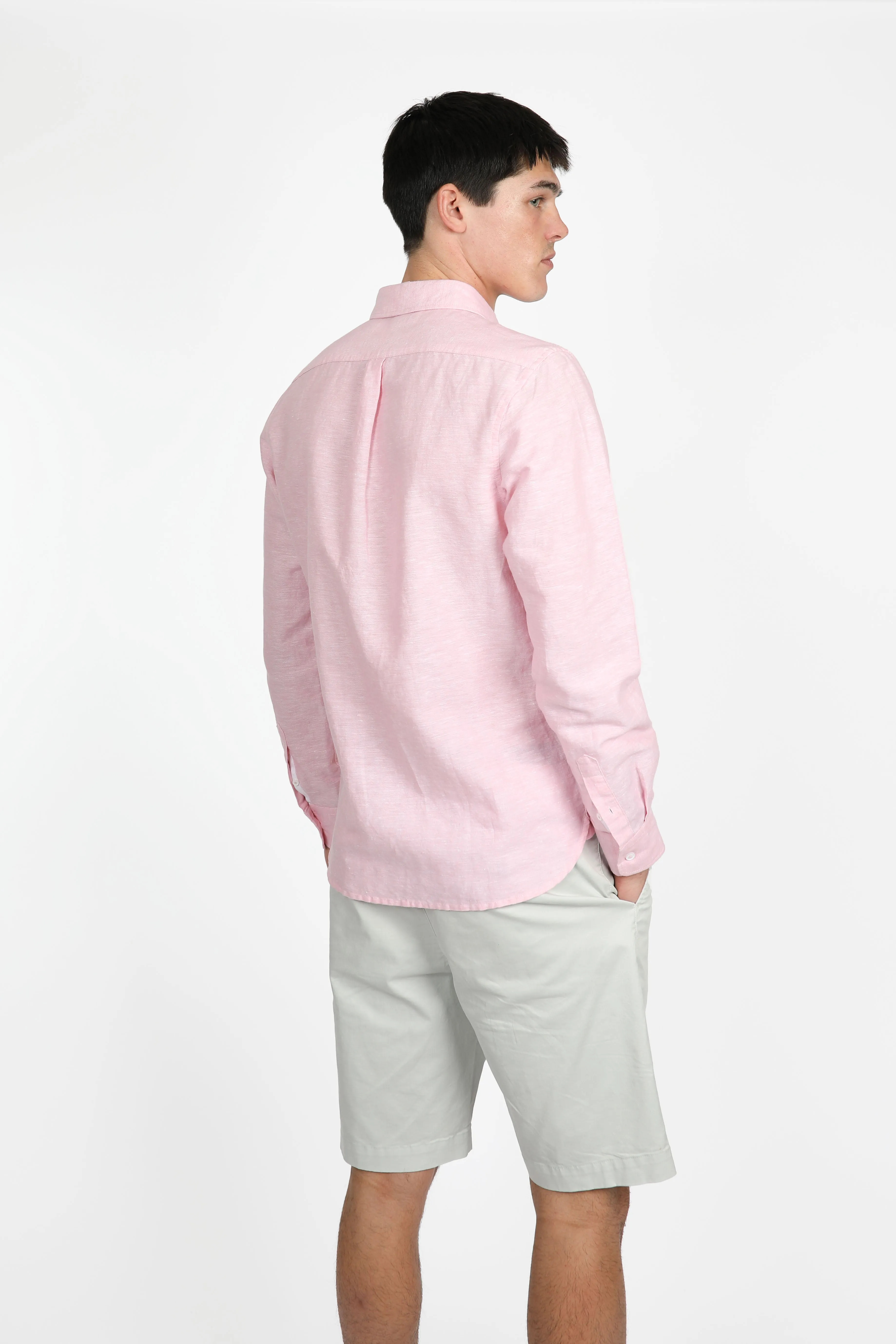 Relaxed Fit Blush Linen Shirt