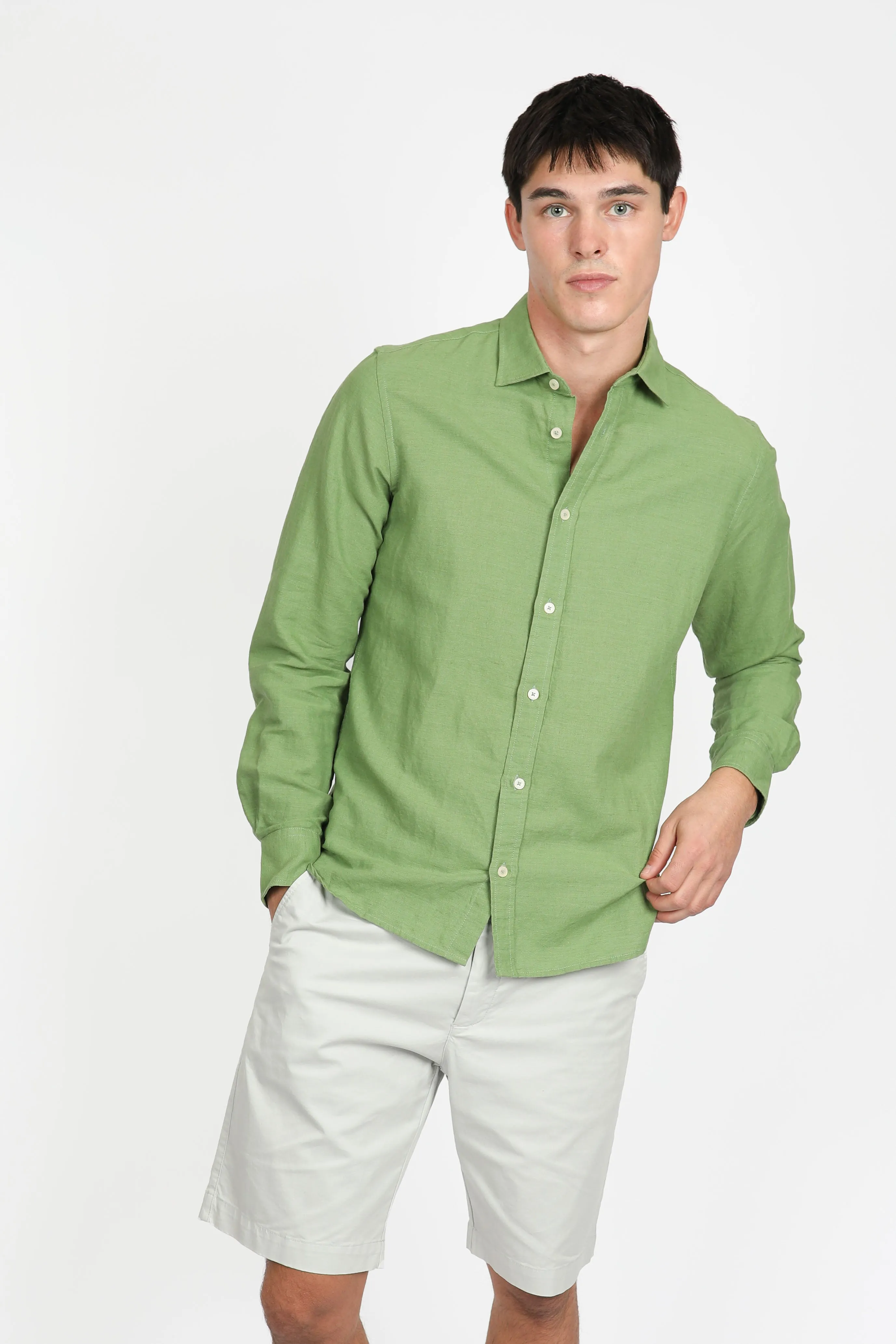 Relaxed Fit Forest Linen Shirt