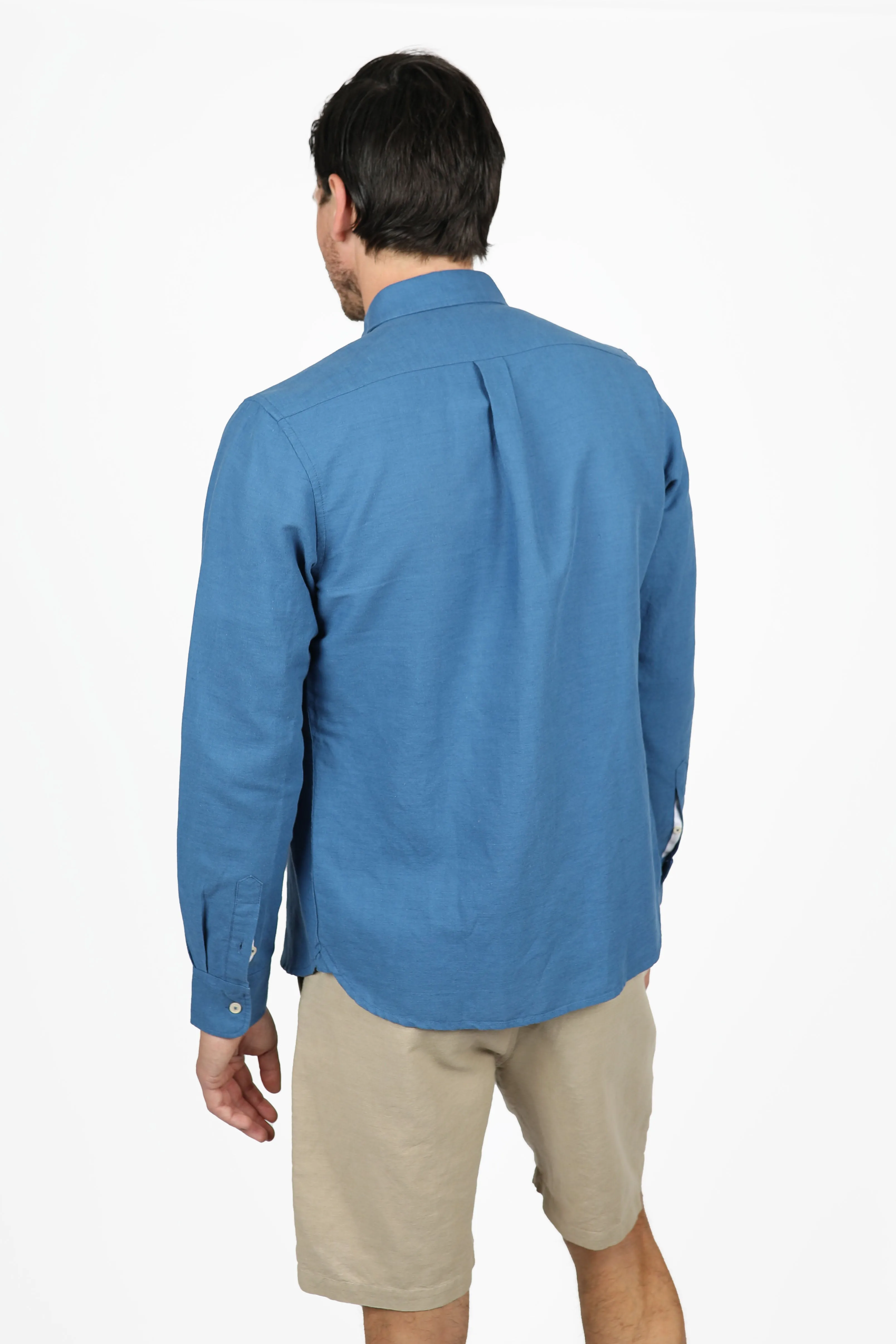 Relaxed Fit French Blue Linen Shirt