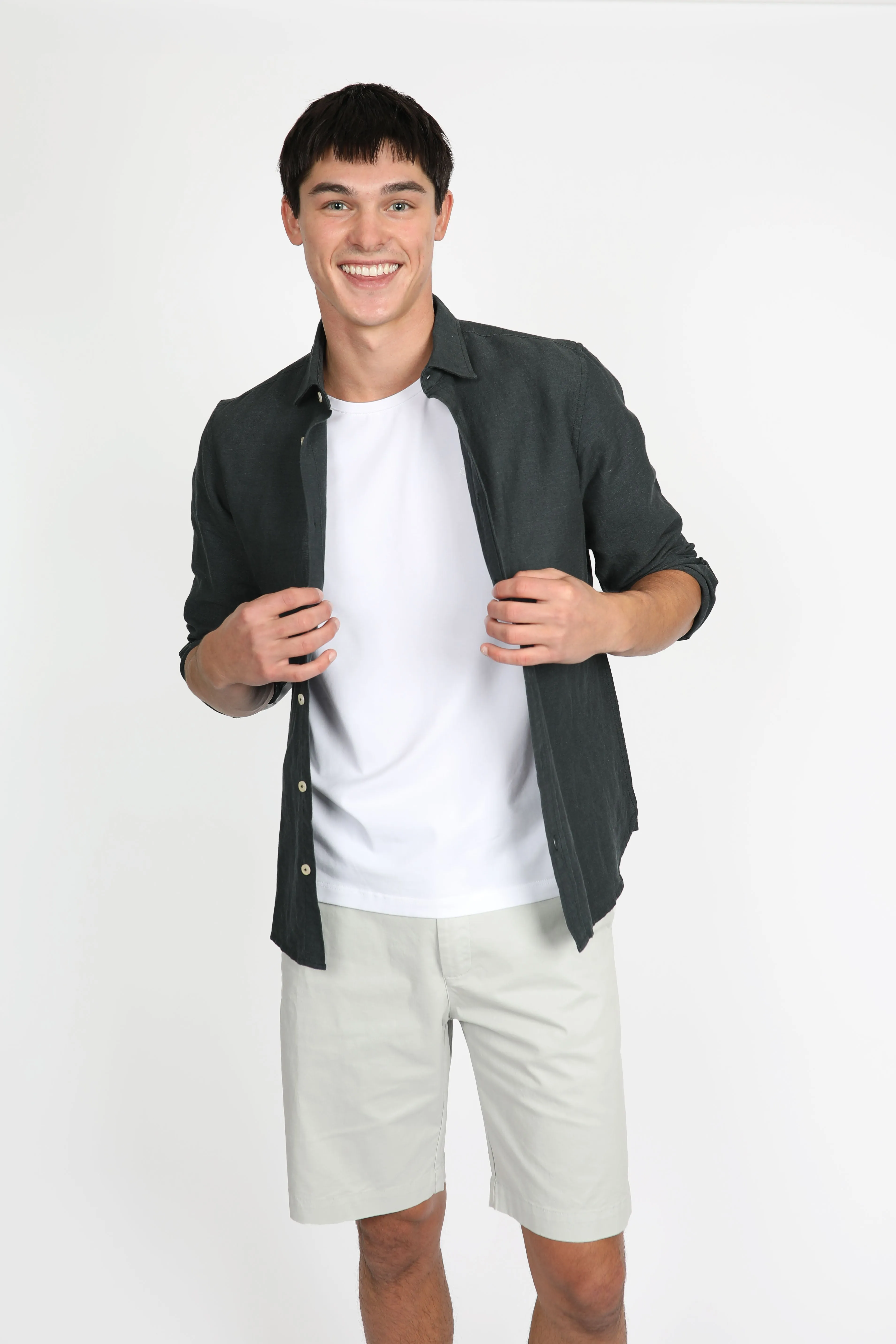 Relaxed Fit Licorice Linen Shirt