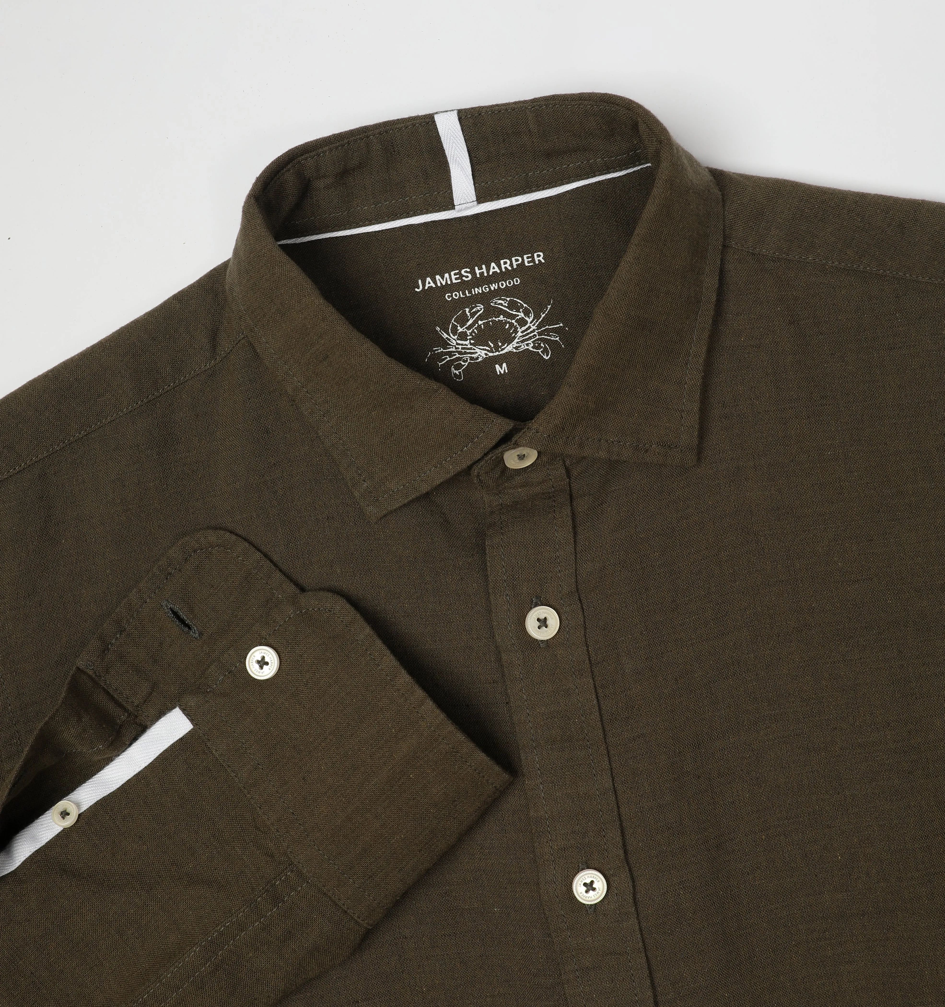 Relaxed Fit Olive Linen Shirt