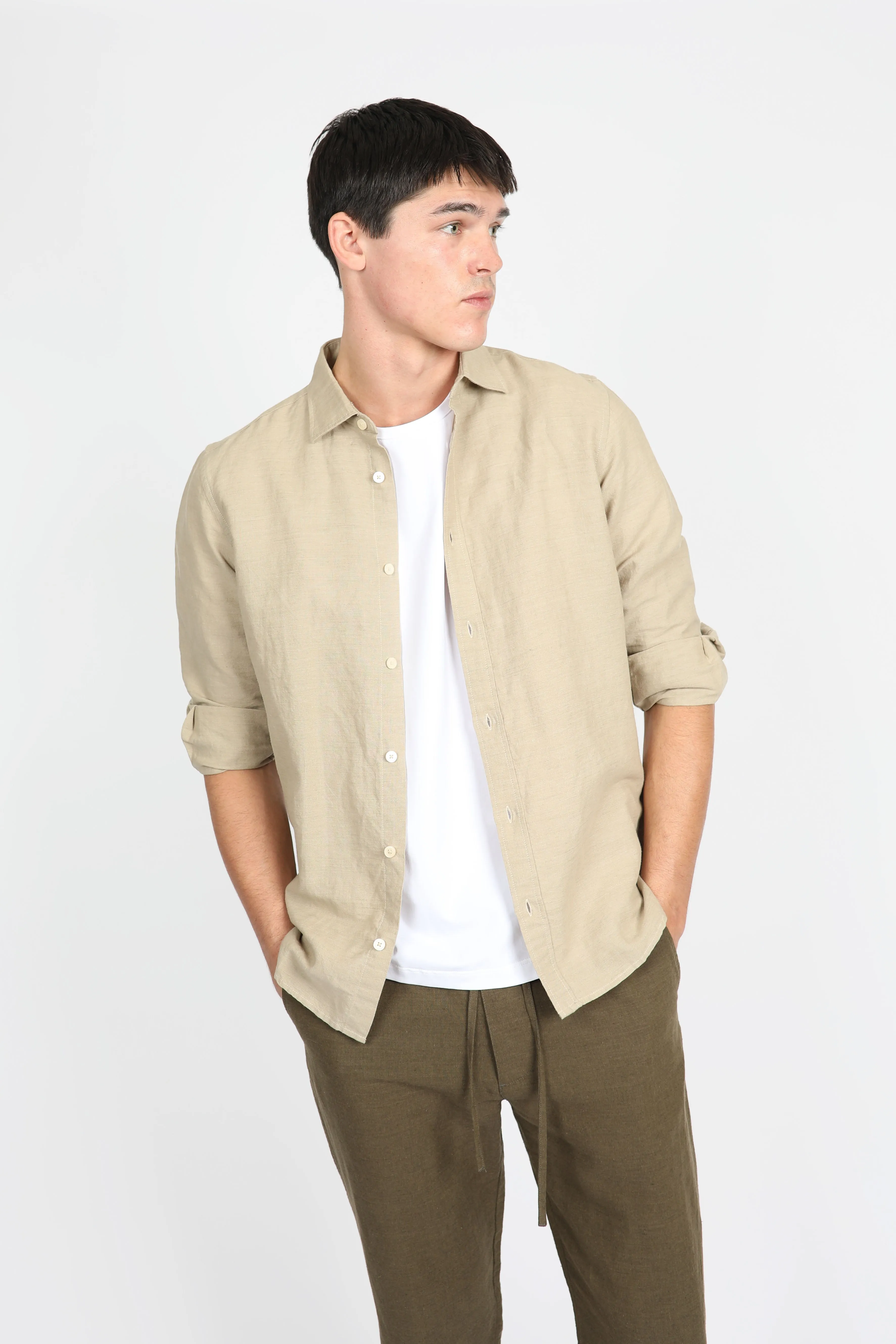 Relaxed Fit Pebble Linen Shirt