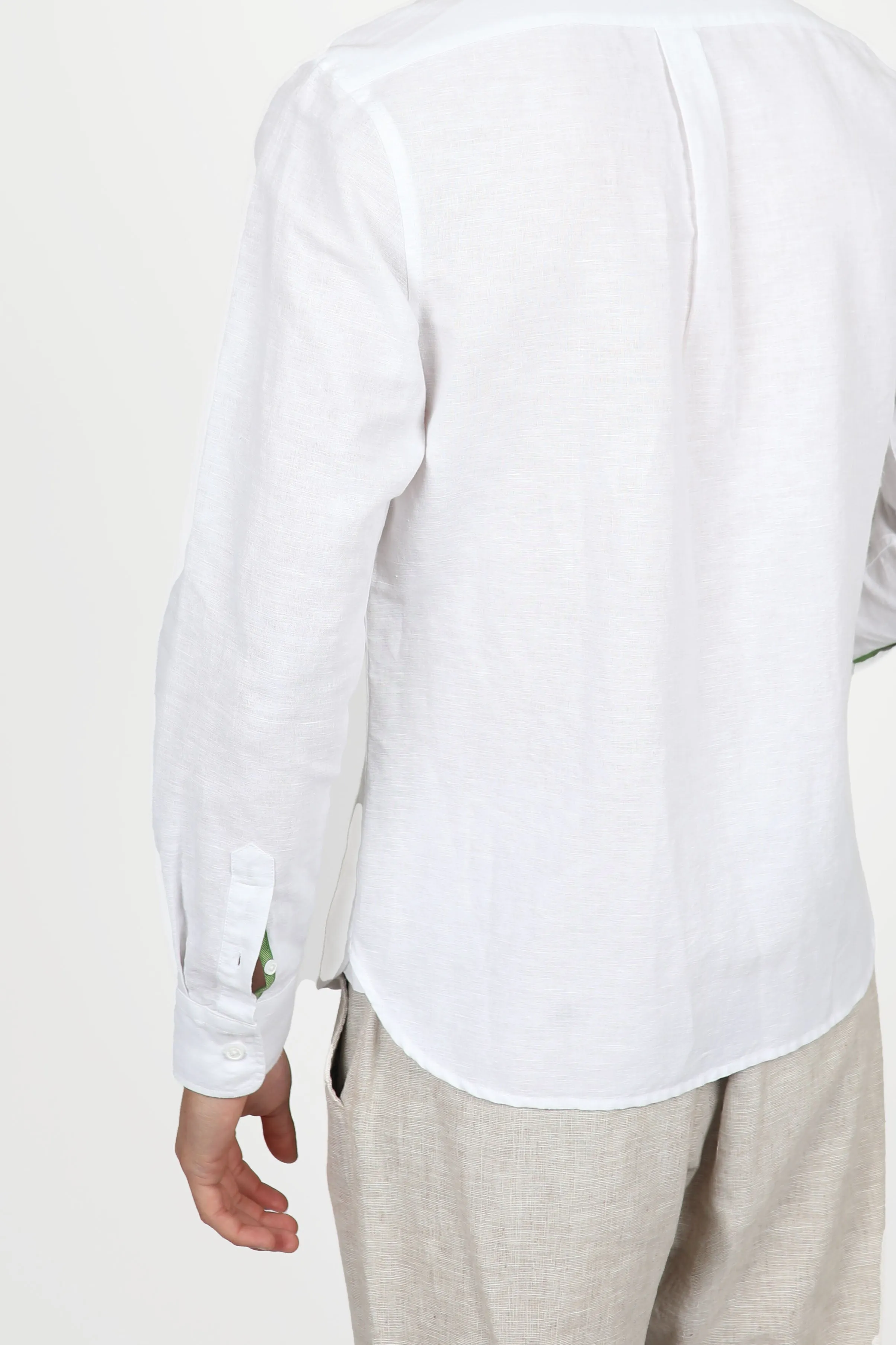 Relaxed Fit White Linen Shirt