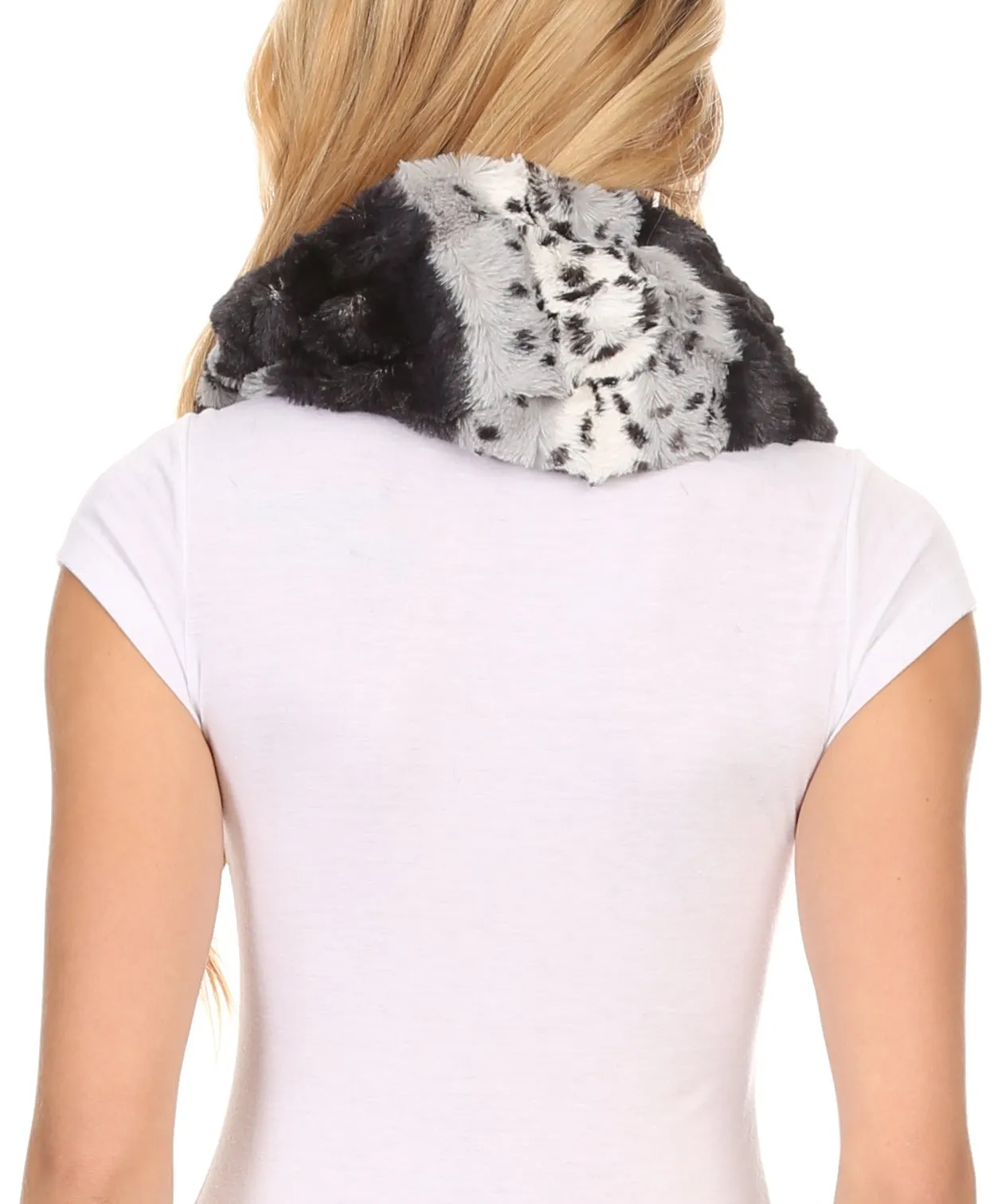 Sakkas Manula Long Wide Infinity Wrap Around Fuzzy Fur Fall Winter Classic Scarf