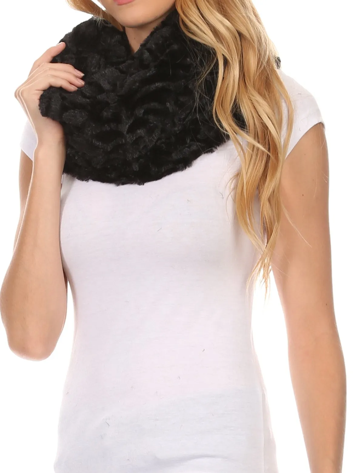 Sakkas Mellah Long Wide Soft Fuzzy Furry Fur Infinity Fall Winter Wrap Scarf