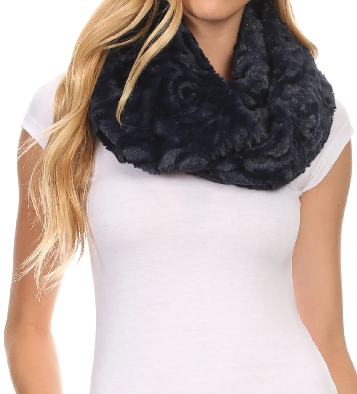 Sakkas Mellah Long Wide Soft Fuzzy Furry Fur Infinity Fall Winter Wrap Scarf