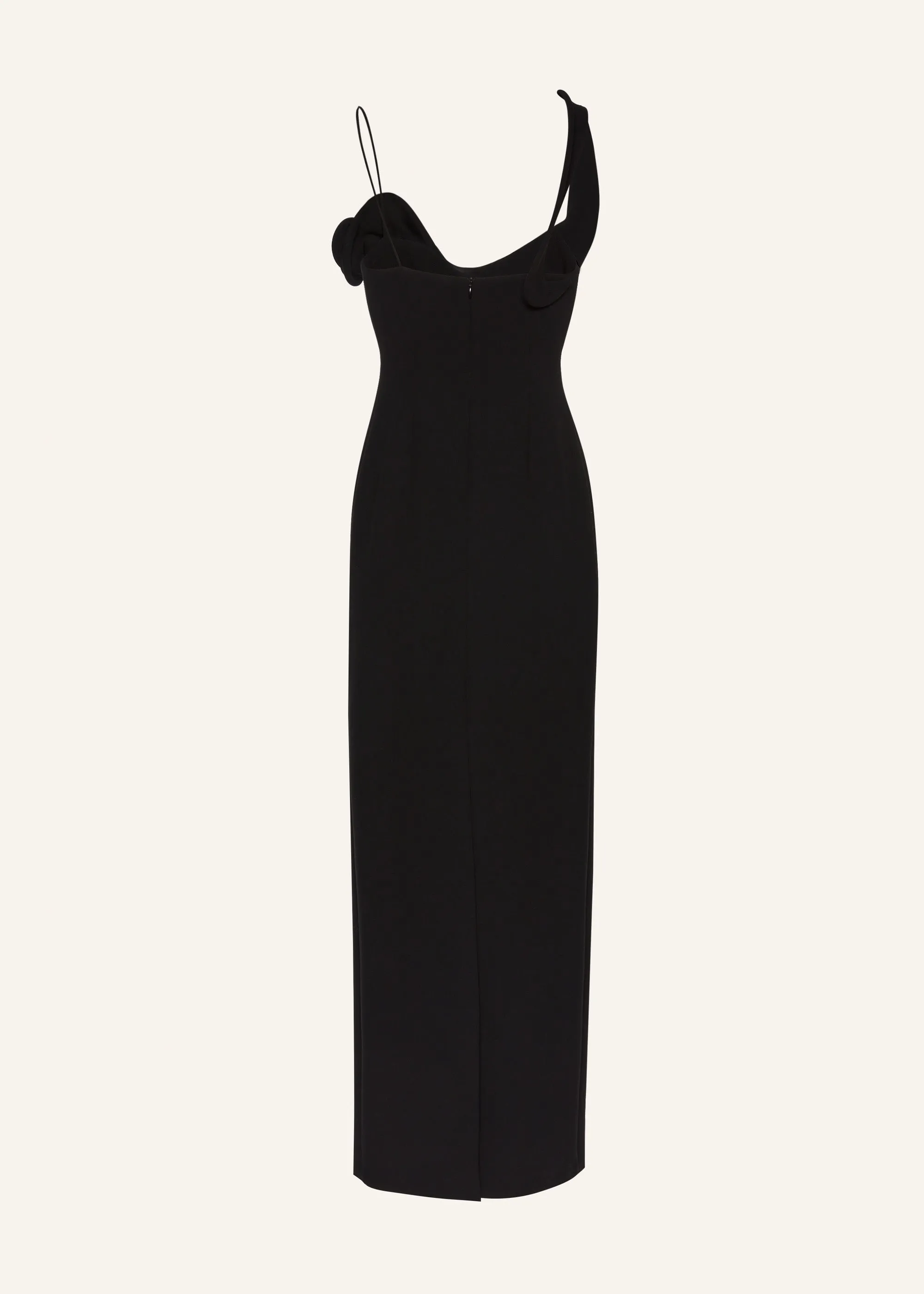 Sculptural maxi dress in black