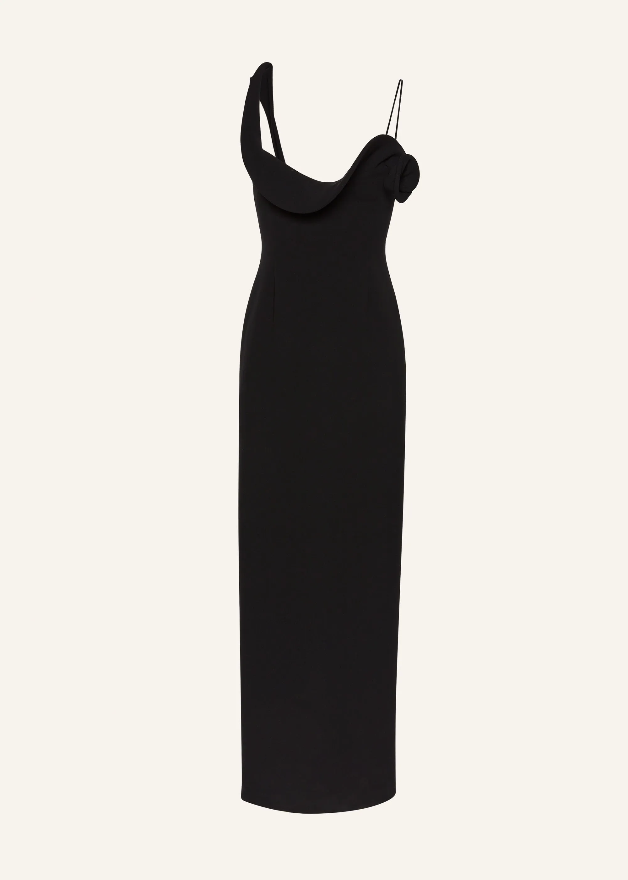 Sculptural maxi dress in black