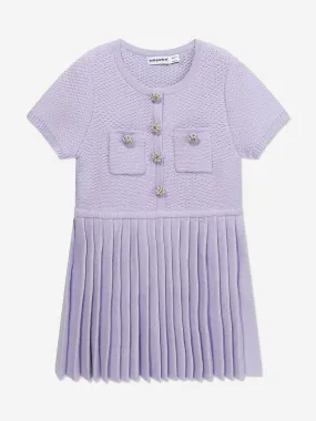 Self Portrait Girls Knit Dress in Lilac