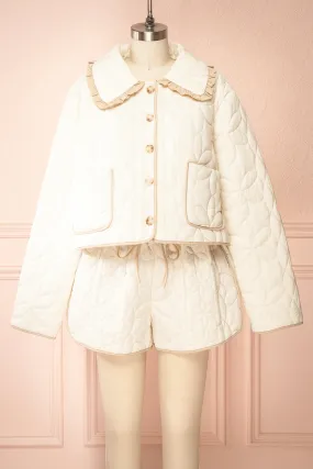 Set Ydrina Ivory | Quilted Jacket & Short