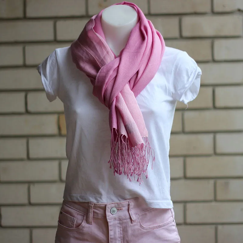 Shaded Pashmina Scarf Pastel Pink