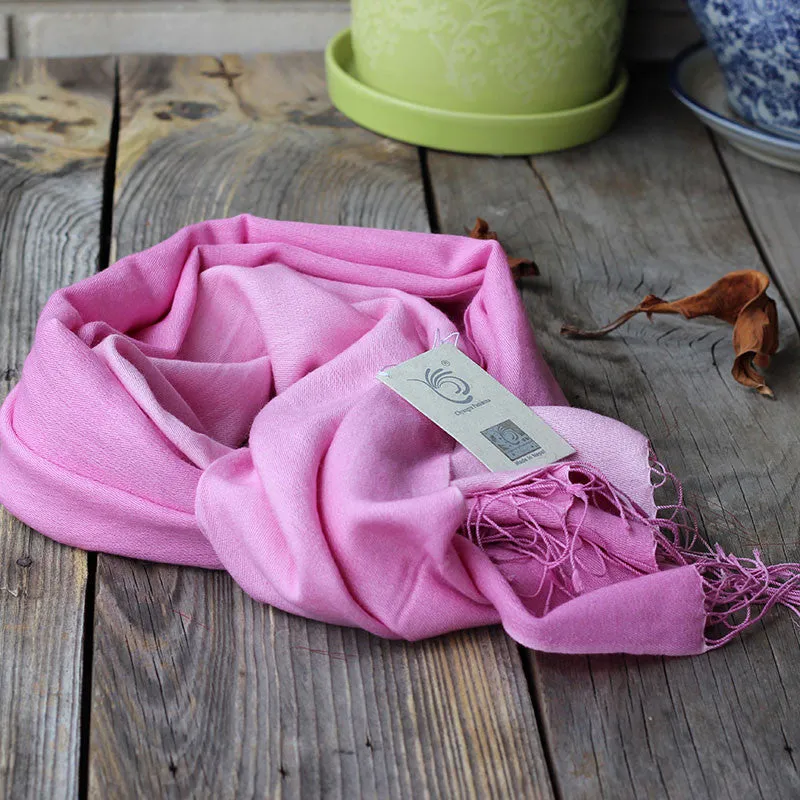 Shaded Pashmina Scarf Pastel Pink