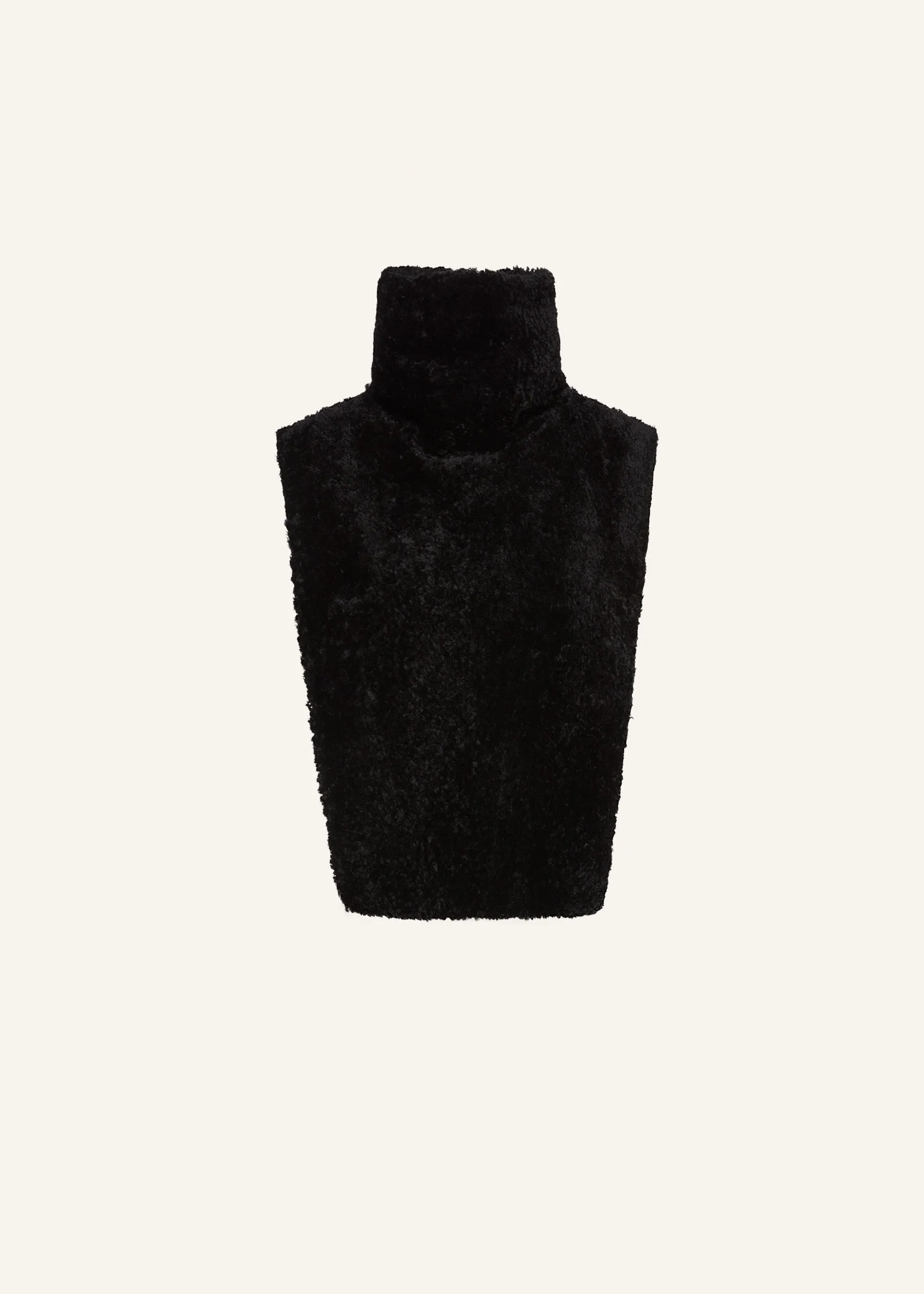 Shearling turtleneck in black