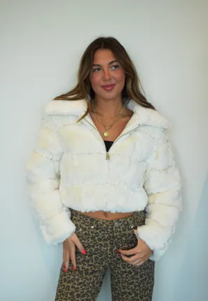 She's Everything Fur Jacket- Ivory