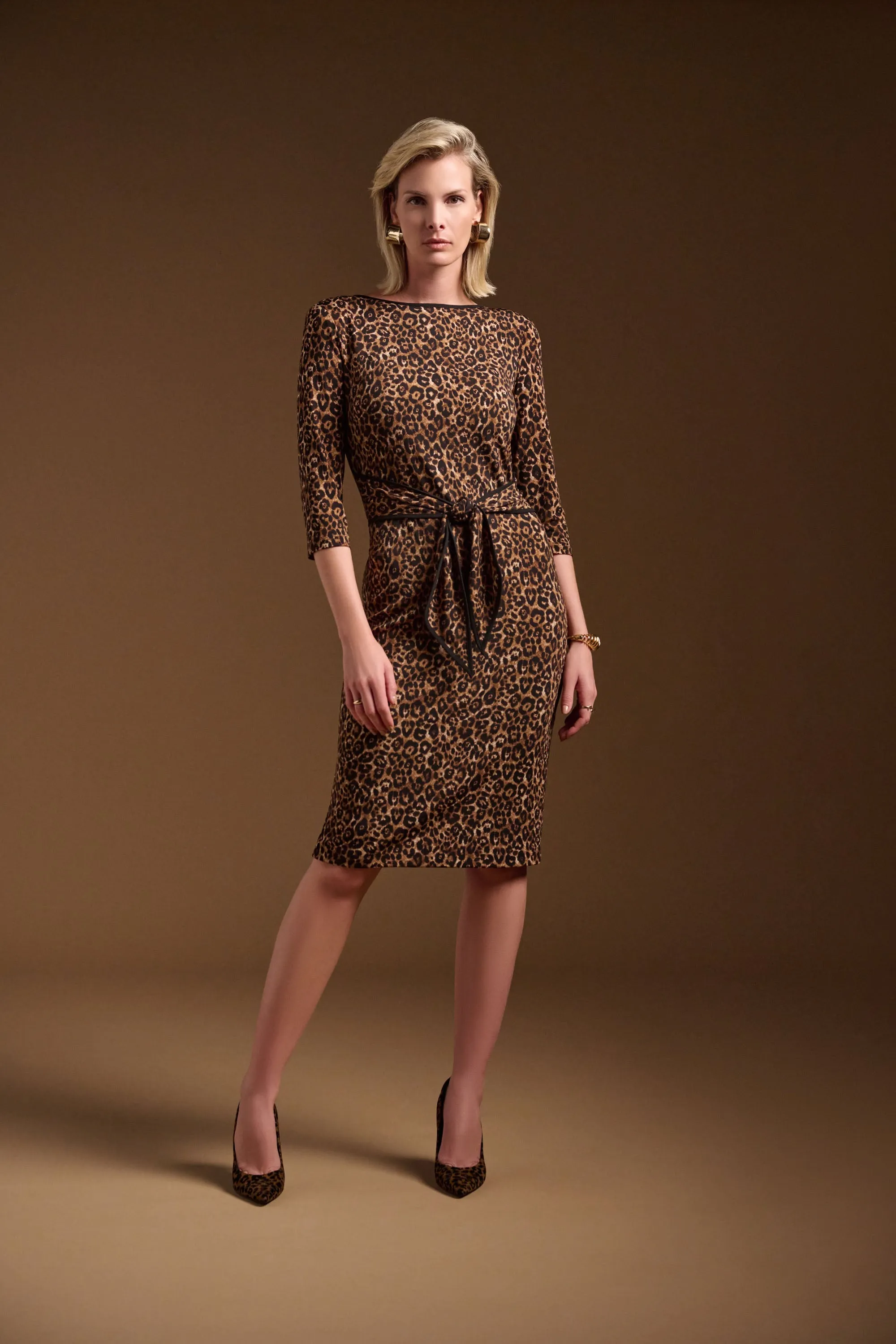 Silky Knit Animal Print Sheath Dress