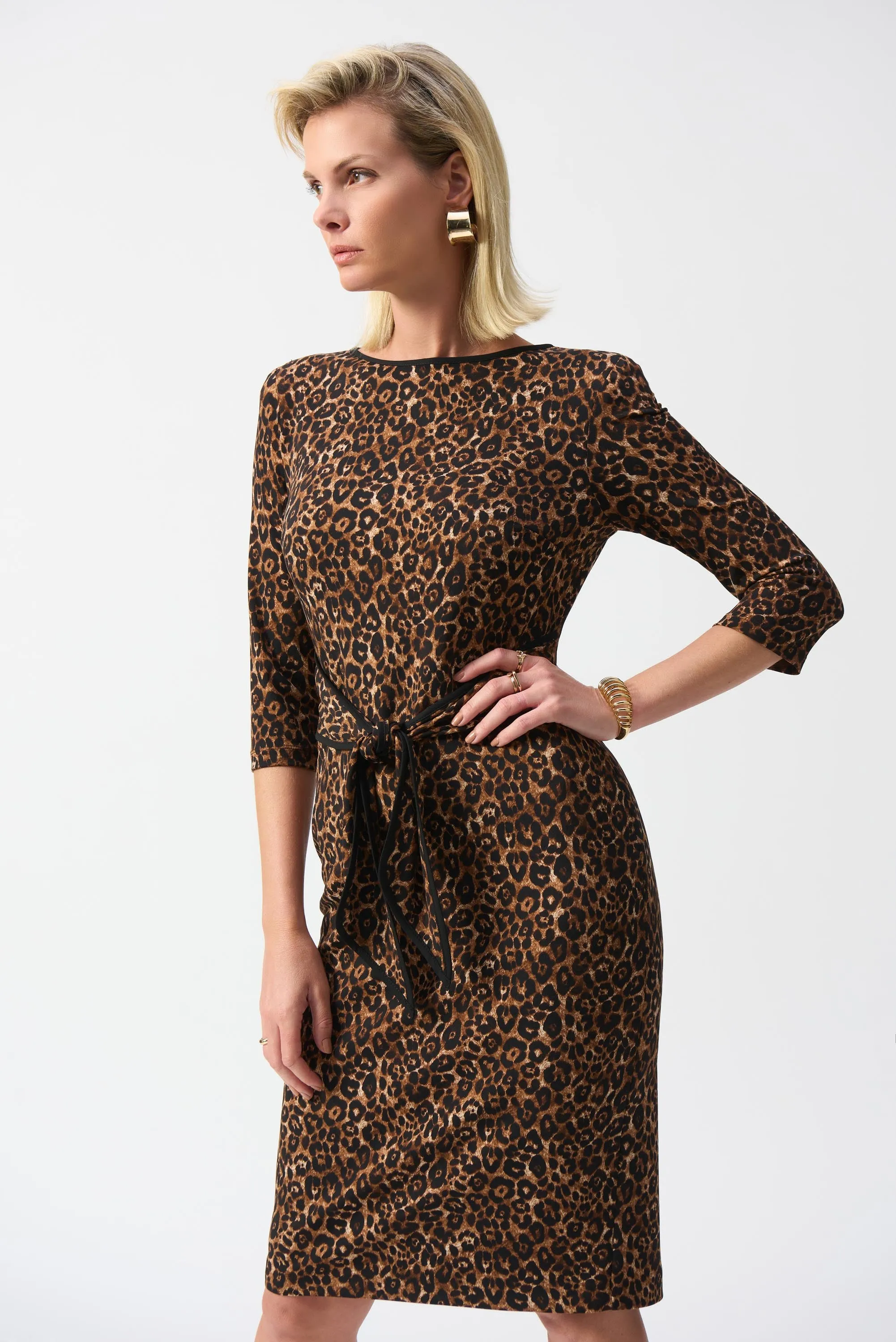 Silky Knit Animal Print Sheath Dress