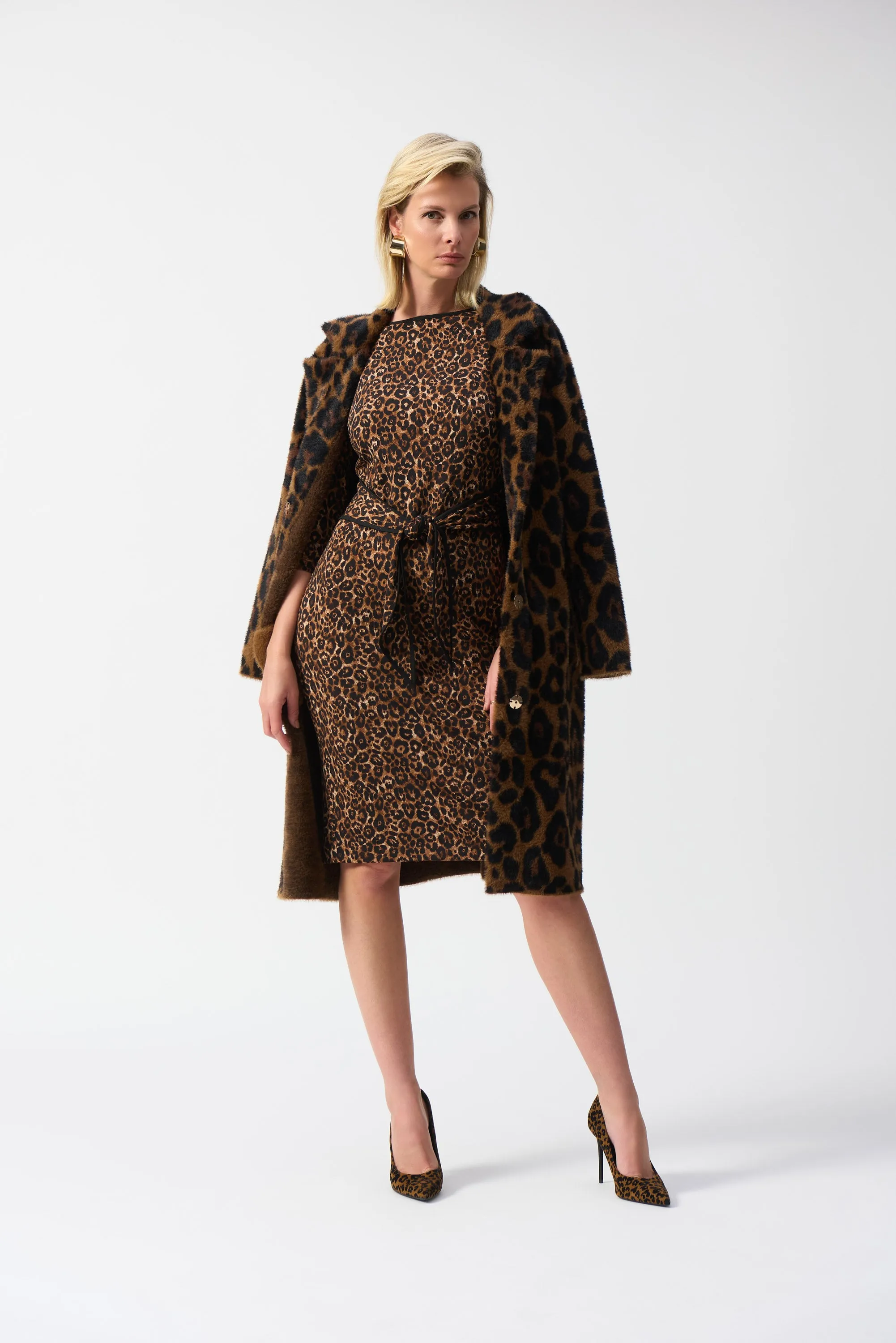 Silky Knit Animal Print Sheath Dress