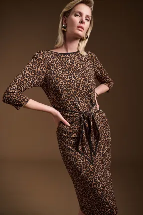 Silky Knit Animal Print Sheath Dress