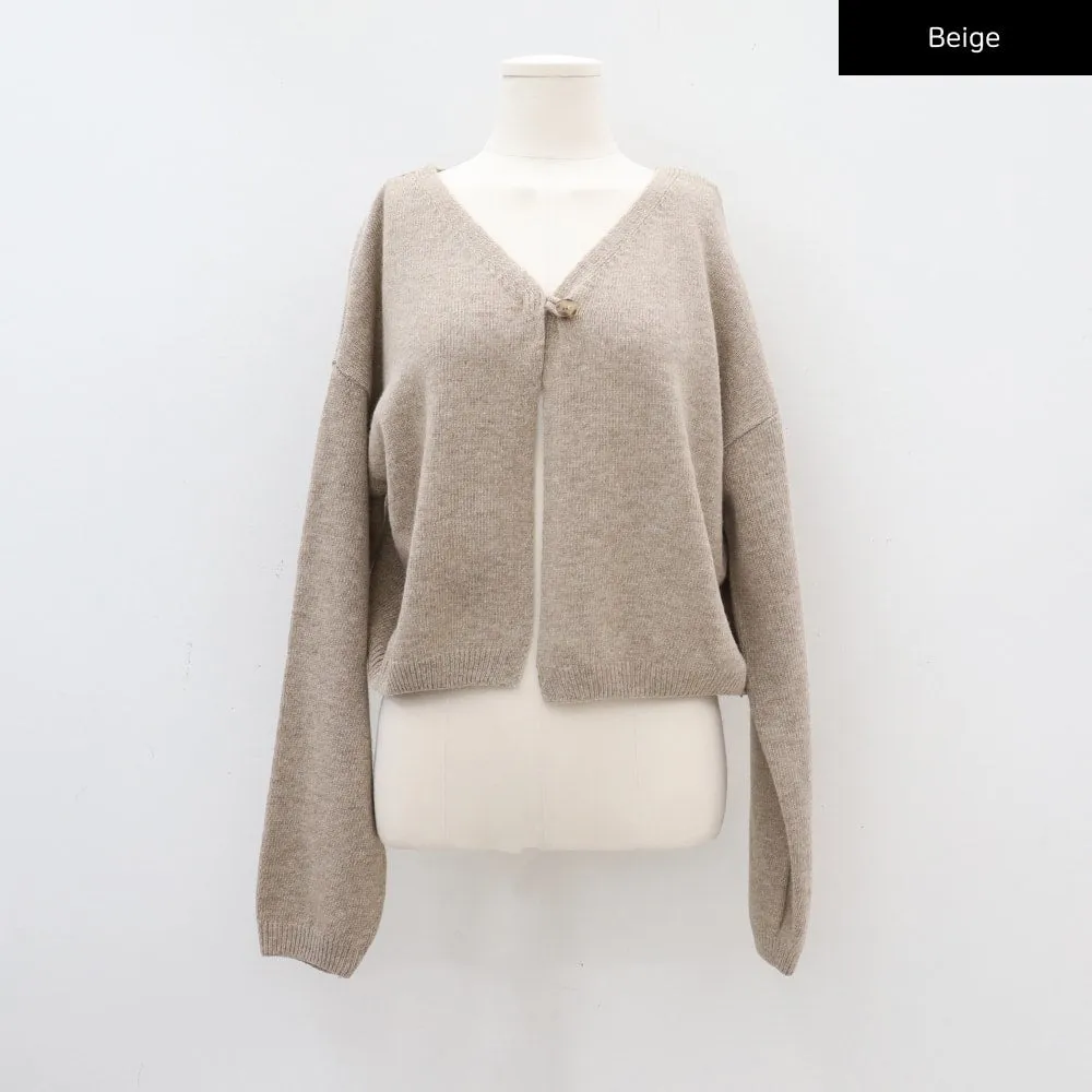 Single Button Cropped Cardigan CA07