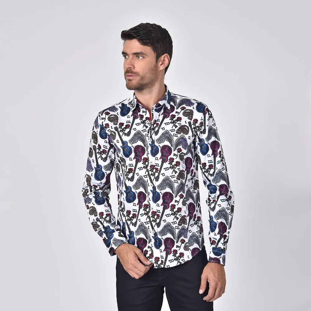 Skulls and Roses Rock'n'Roll Button Down Shirt