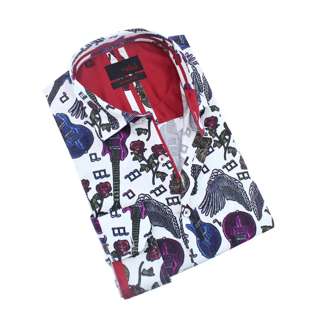 Skulls and Roses Rock'n'Roll Button Down Shirt