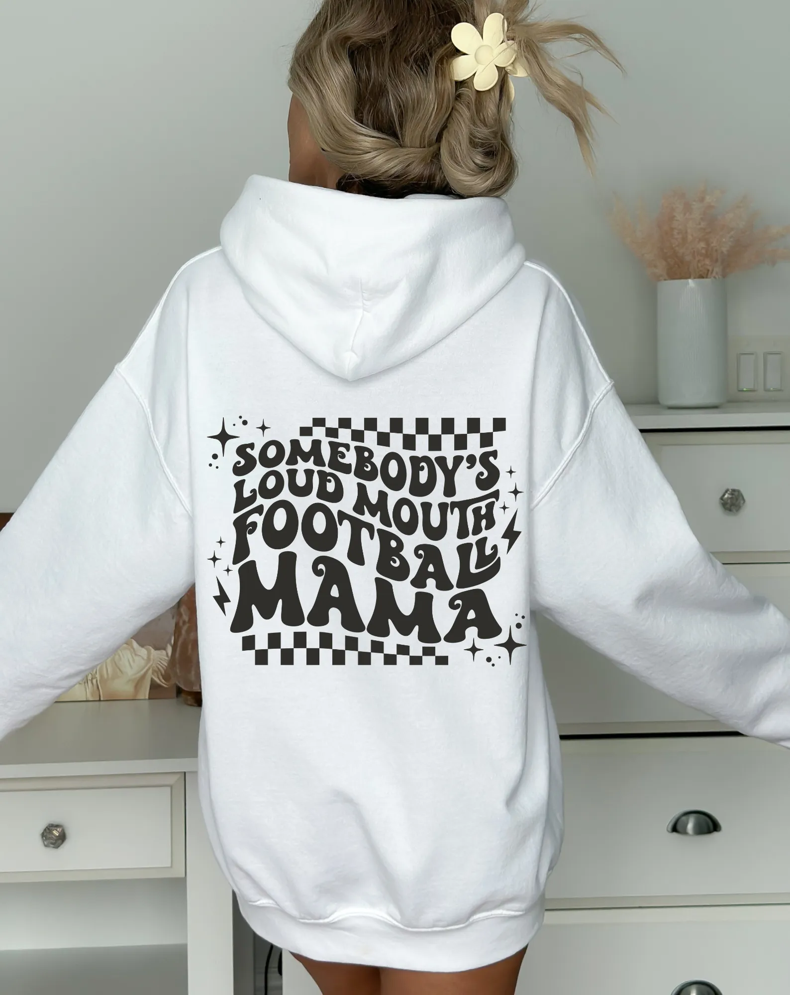 Somebody's Loud Mouth Football Mama Hoodie Sweatshirt