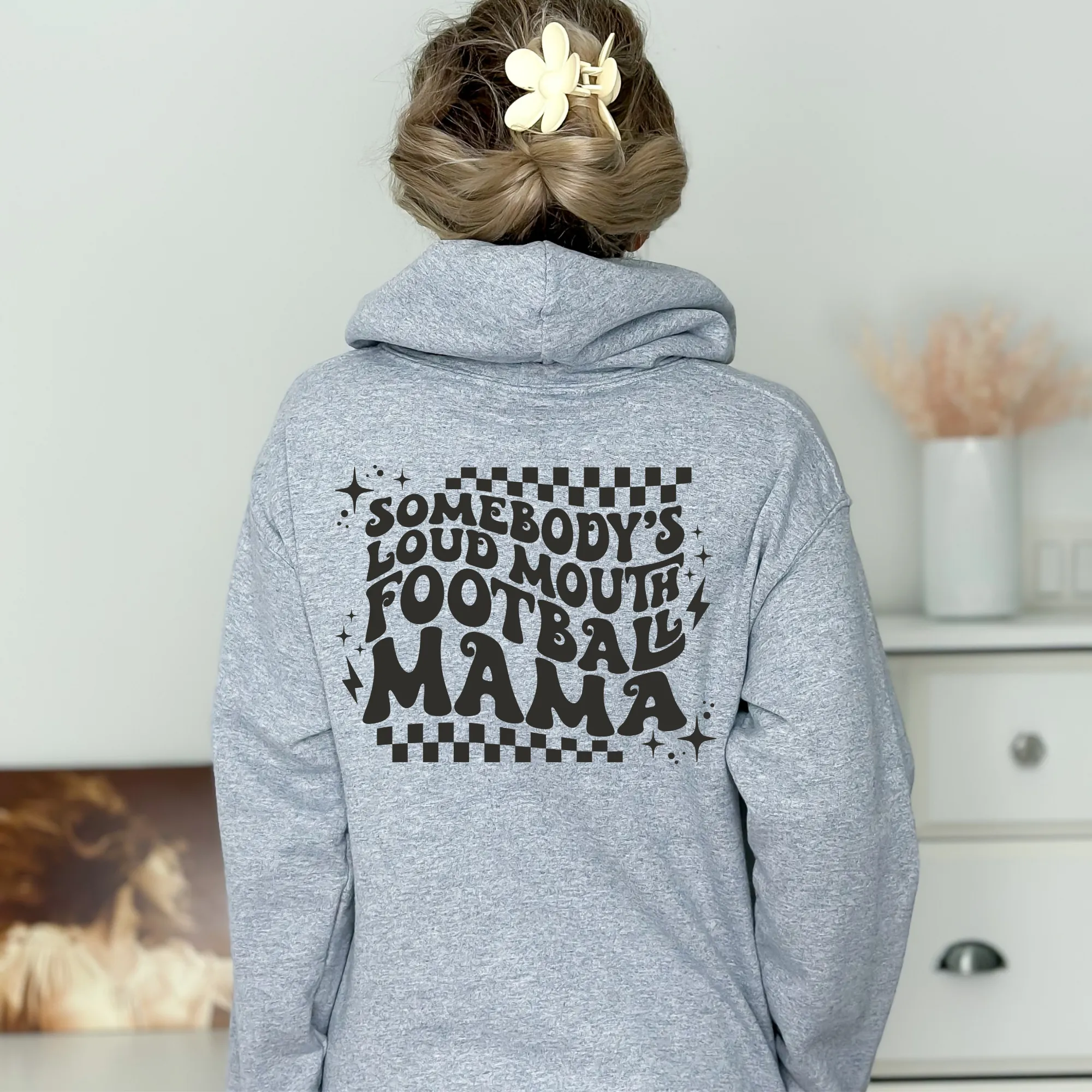 Somebody's Loud Mouth Football Mama Hoodie Sweatshirt