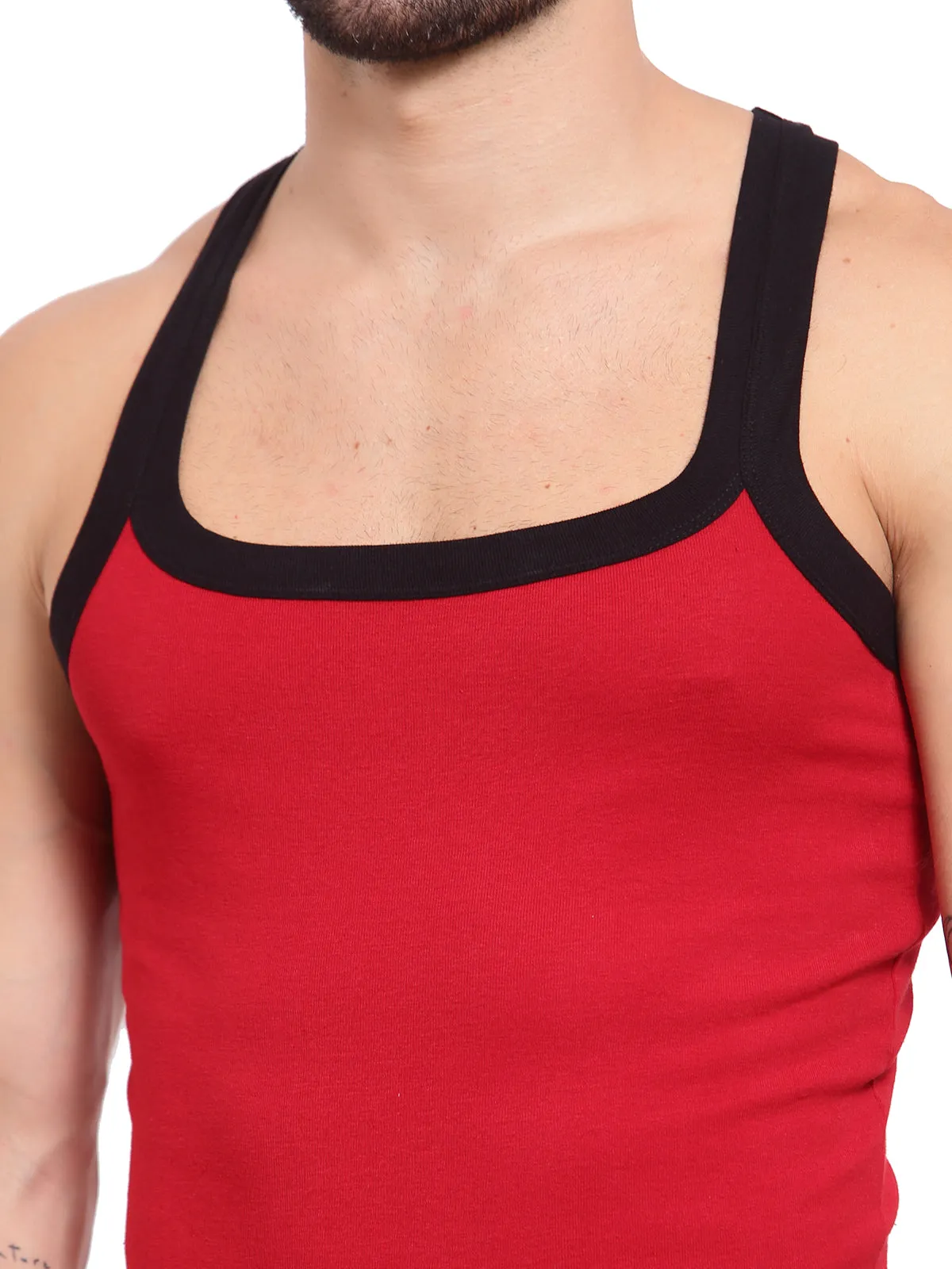 Sporto Men's Cotton Gym Vest - Red