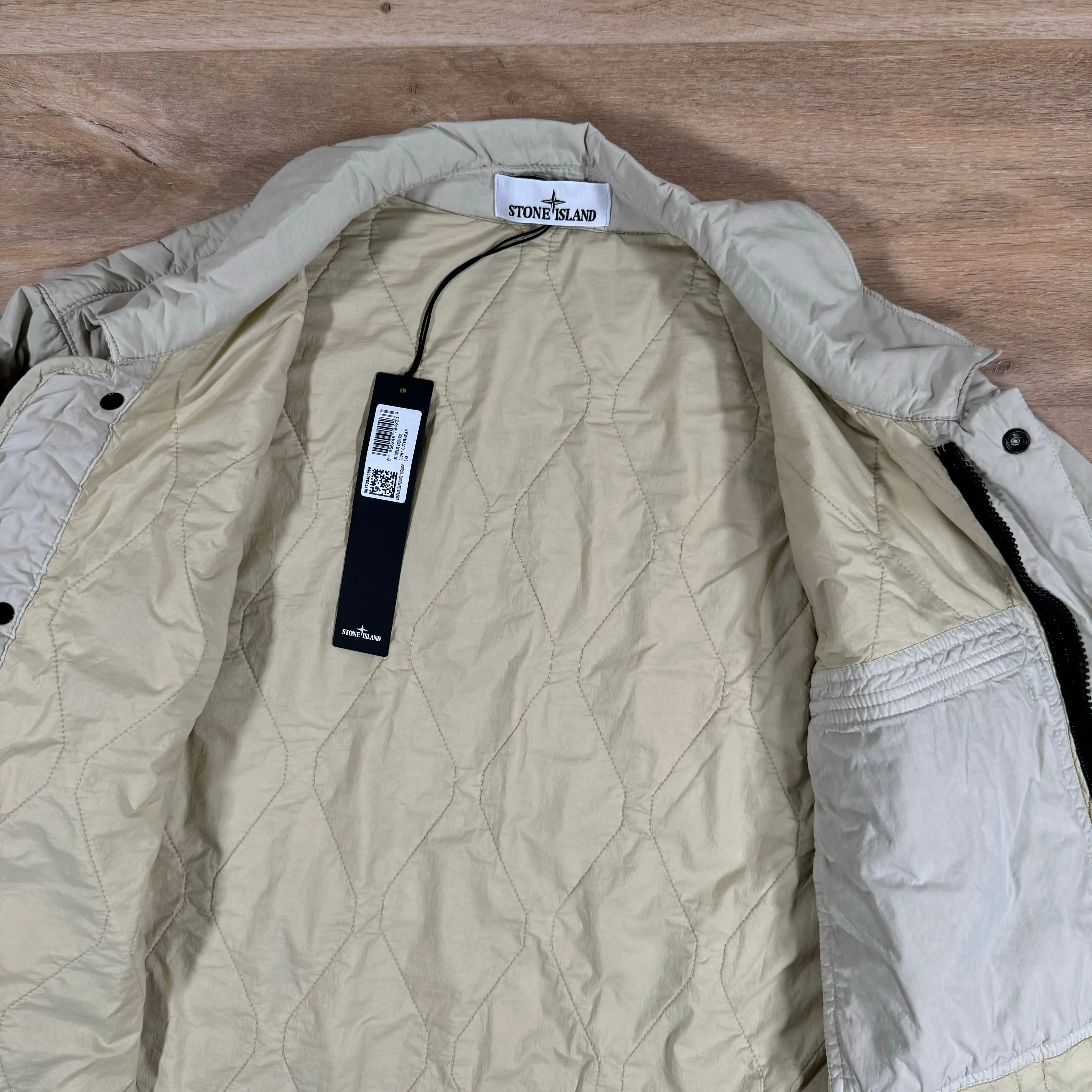 Stone Island 50 Fili Nylon Overshirt in Plaster