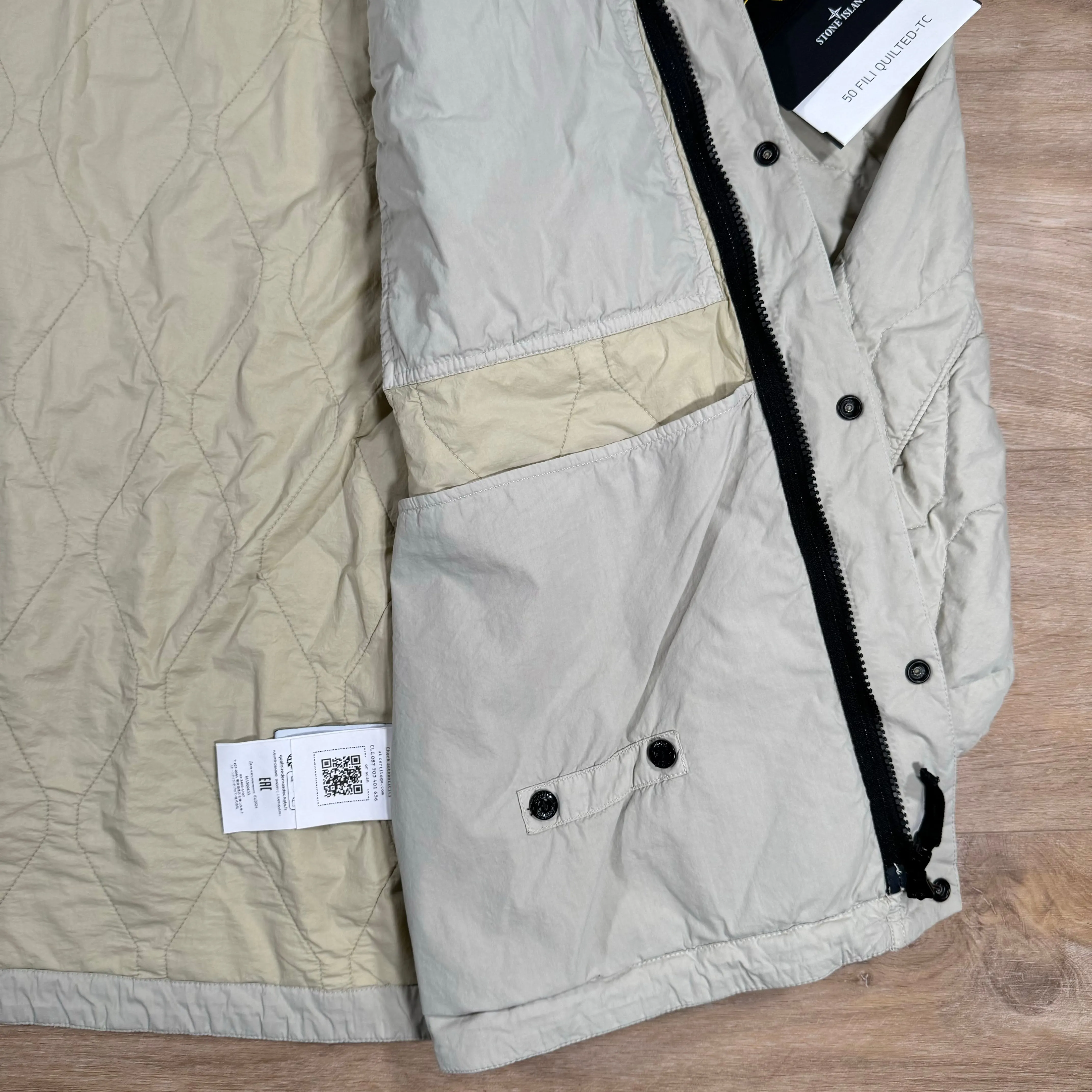 Stone Island 50 Fili Nylon Overshirt in Plaster