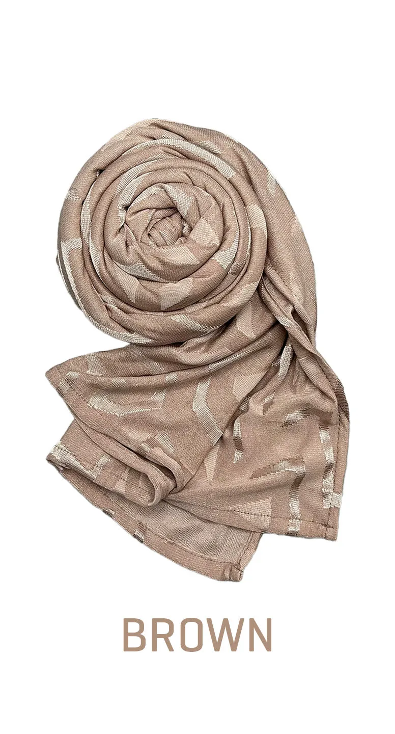 Stretch Long Scarf with triangular pattern - amiiraa