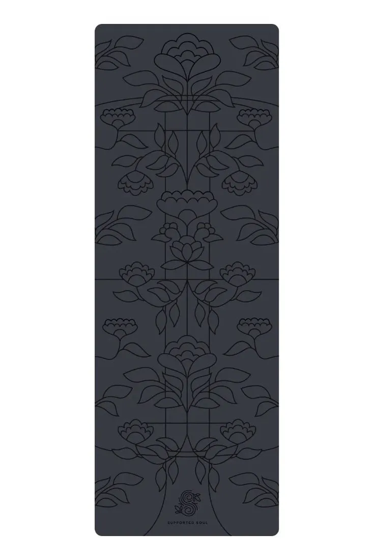 Supported Soul Pro Grip Floral Alignment 5mm Yoga Mat