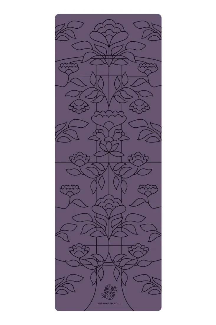 Supported Soul Pro Grip Floral Alignment 5mm Yoga Mat