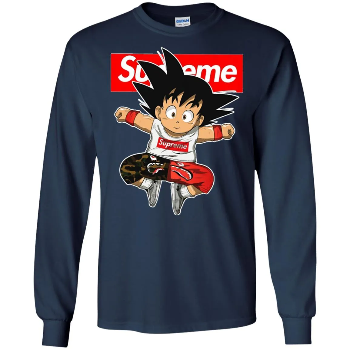 Supreme Dragon Ball Goku T-shirt Men Long Sleeve Shirt