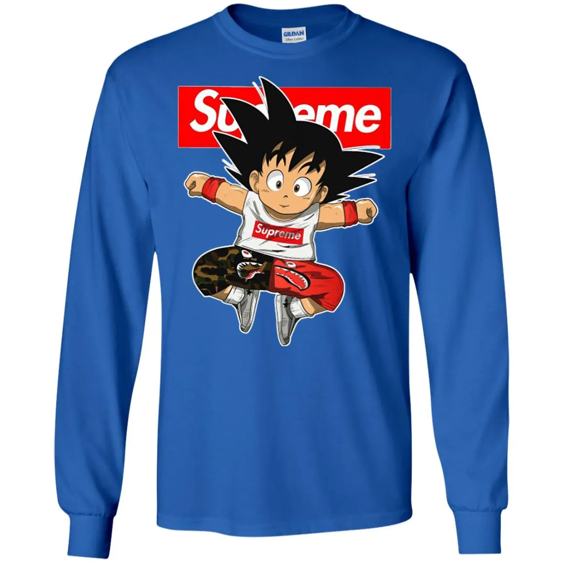 Supreme Dragon Ball Goku T-shirt Men Long Sleeve Shirt