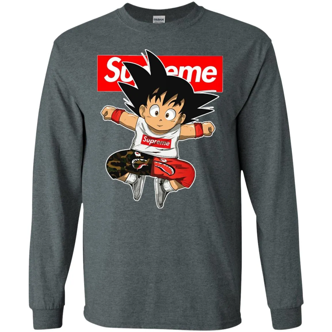 Supreme Dragon Ball Goku T-shirt Men Long Sleeve Shirt