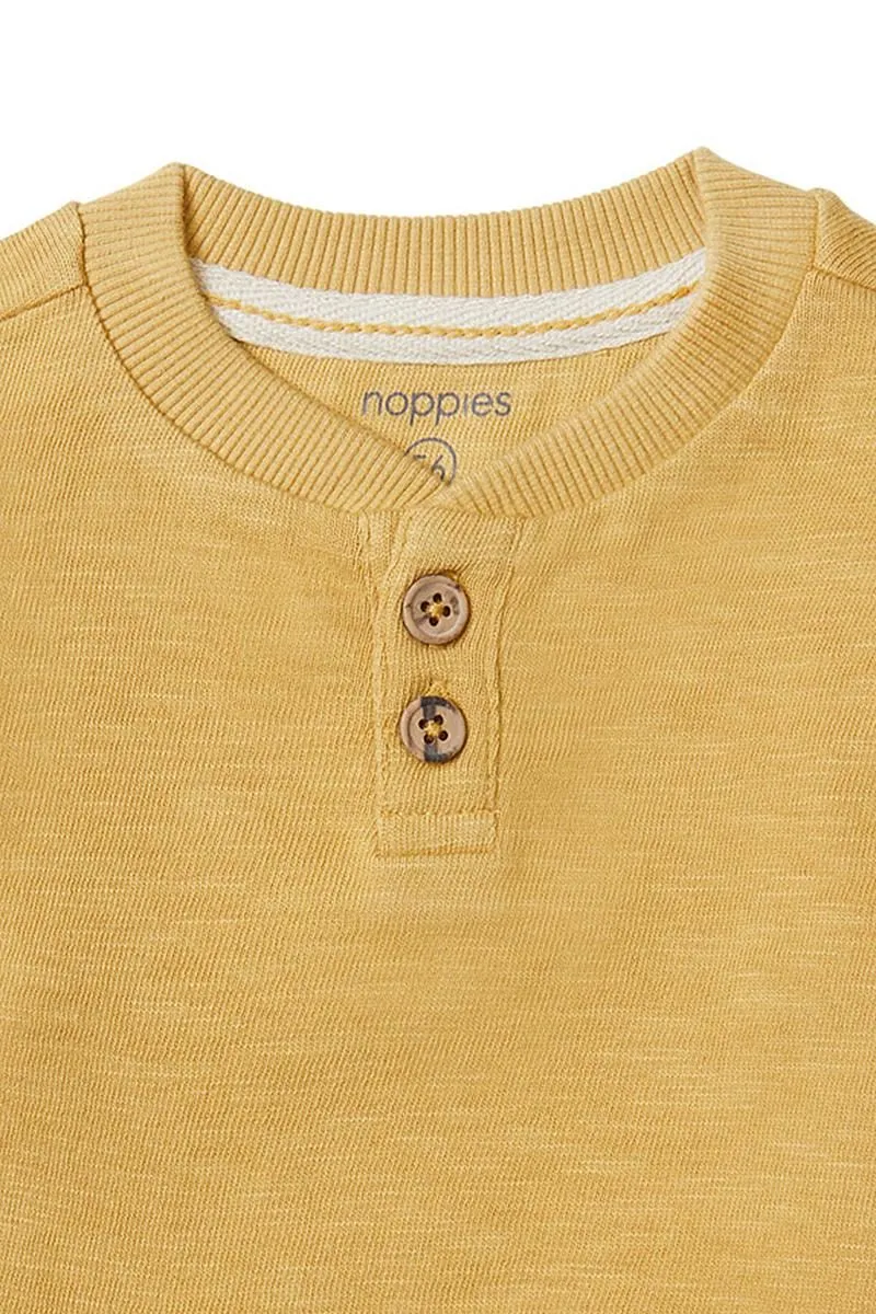 The Baidland Long Sleeve Henley - Curry - BABY