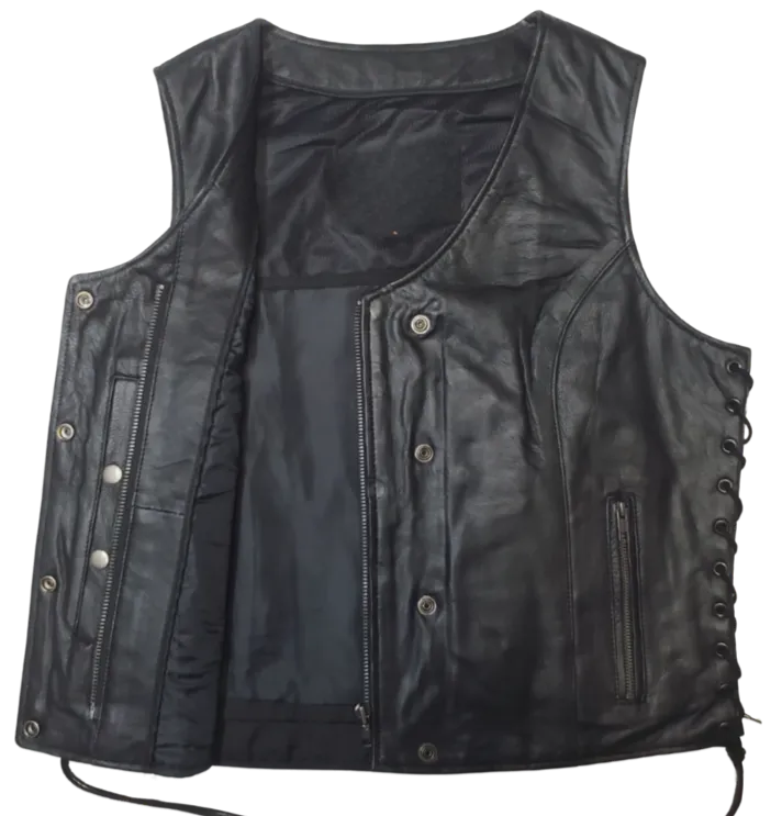 The "Alanis" Snap/Zip Leather Vest