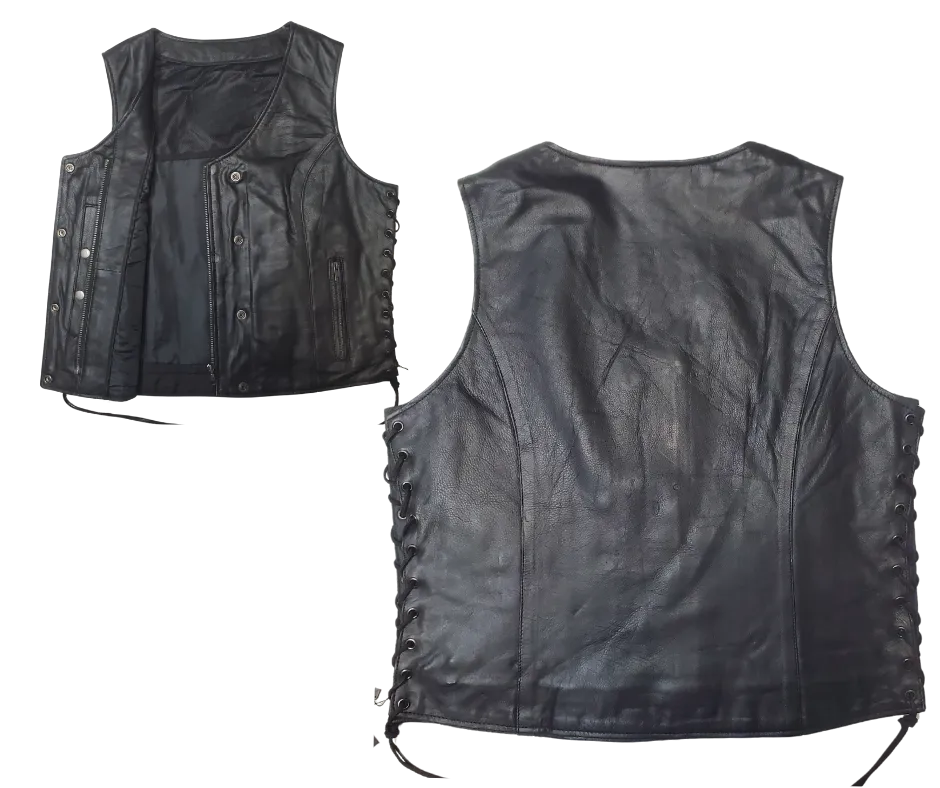 The "Alanis" Snap/Zip Leather Vest