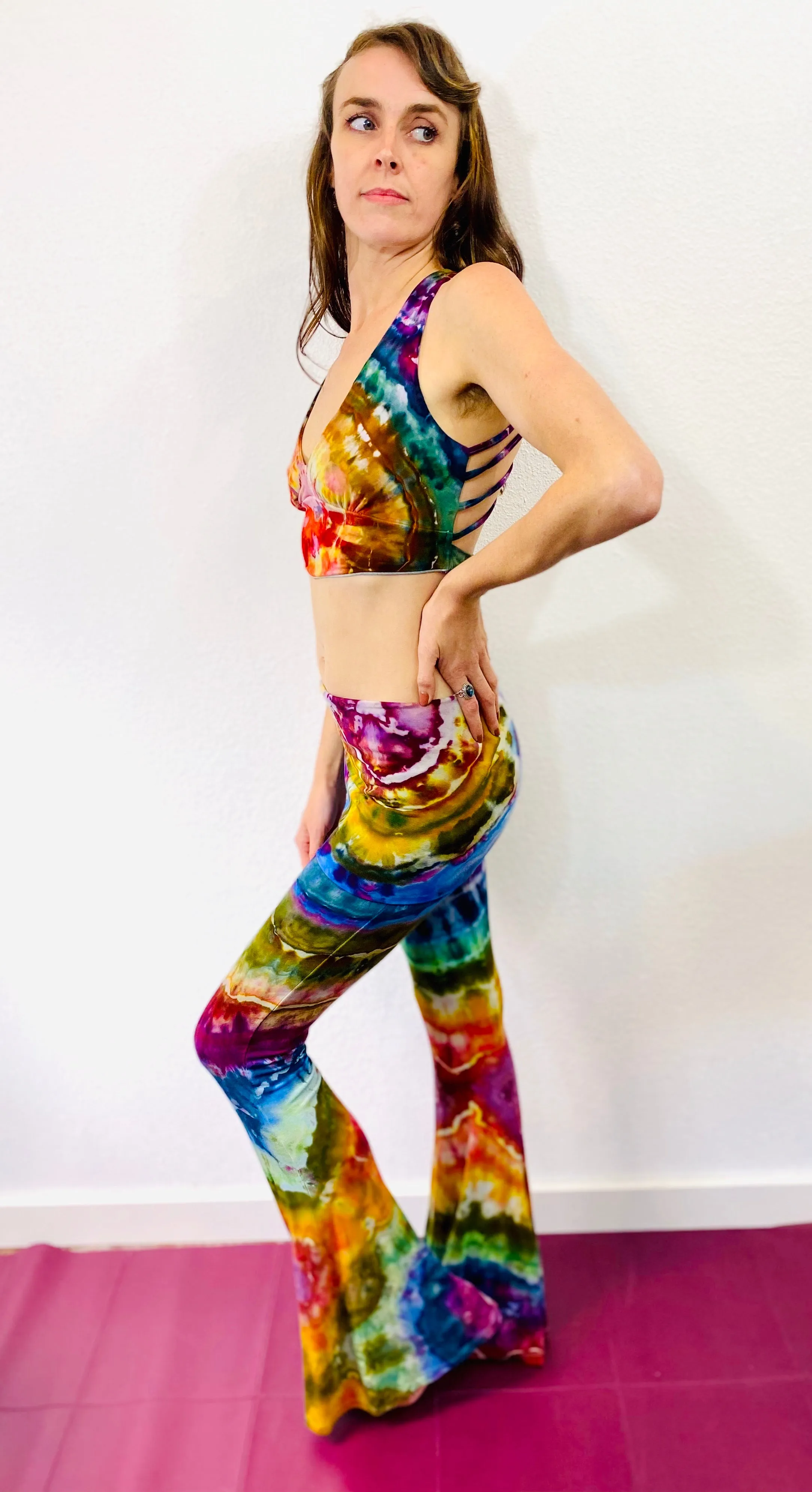 Tie Dye Foldover Flares set