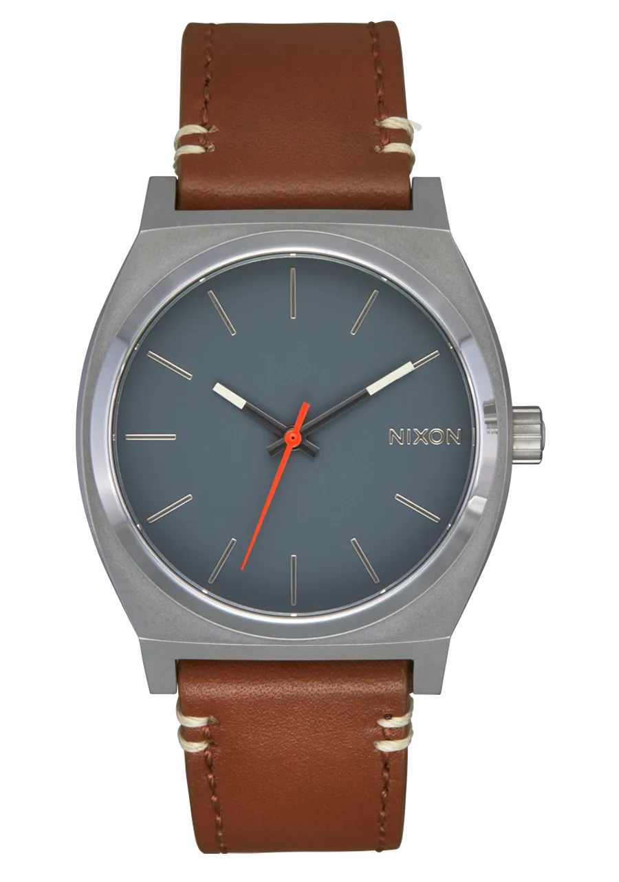 Time Teller Leather - Lt Gunmetal / Basalt / Sienna