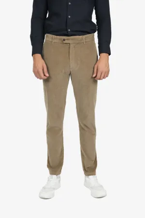 Tobacco Cotton Elastane Corduroy Cord Pant