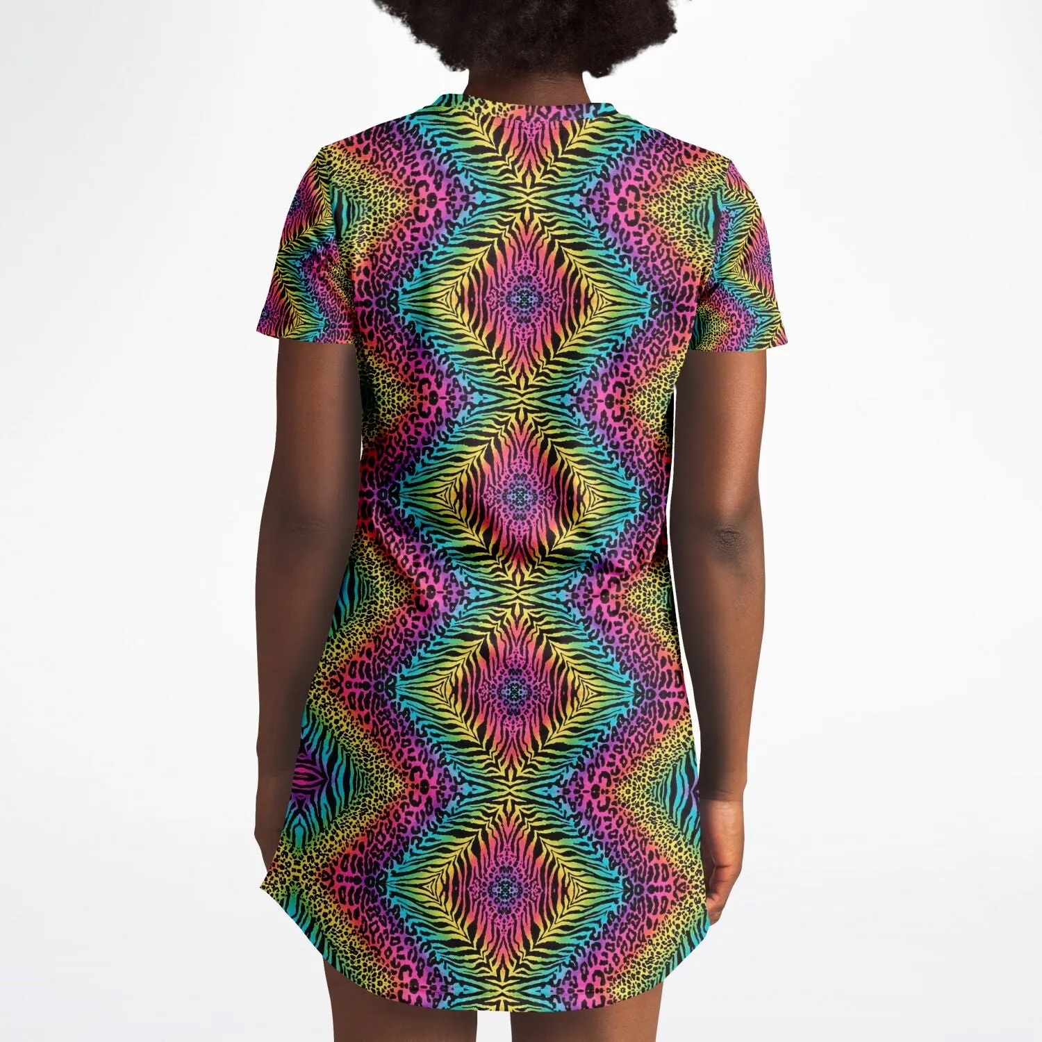 Trippy Zebras Texture T-Shirt Dress