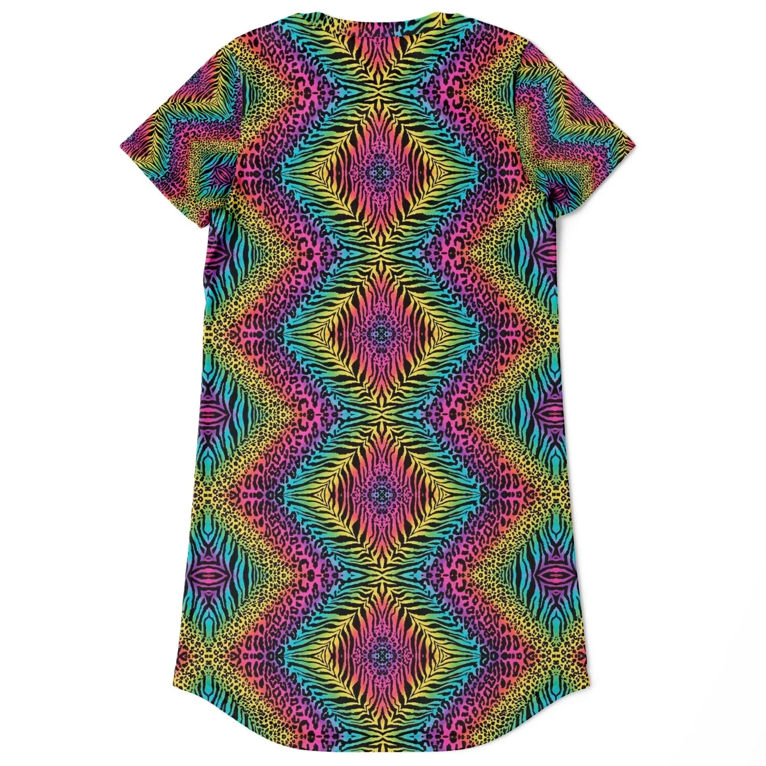 Trippy Zebras Texture T-Shirt Dress