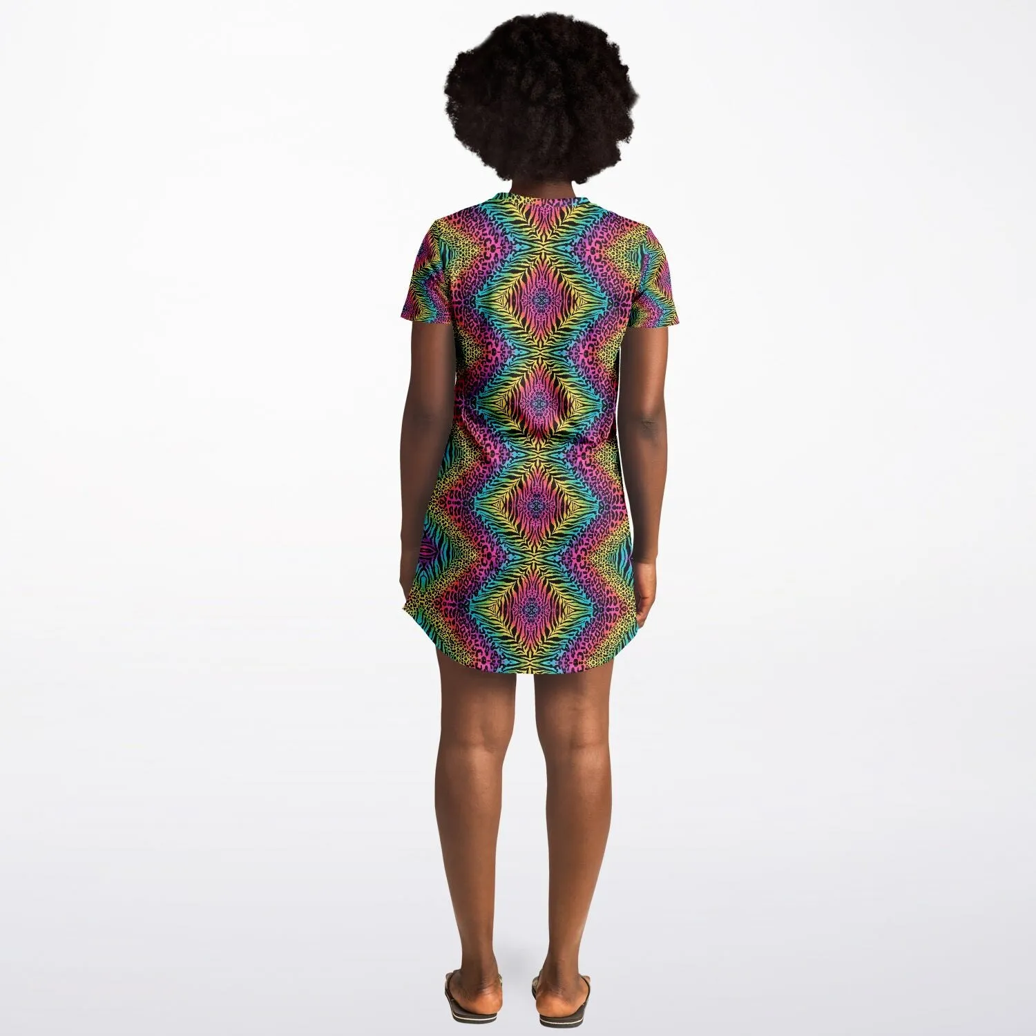 Trippy Zebras Texture T-Shirt Dress