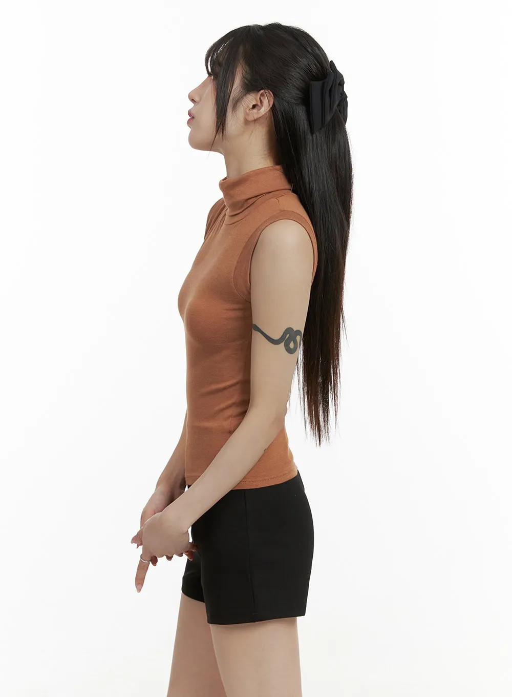 Turtleneck Sleeveless Top OA425