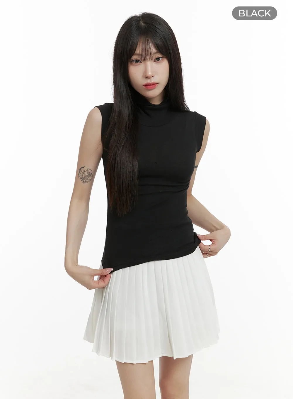 Turtleneck Sleeveless Top OA425