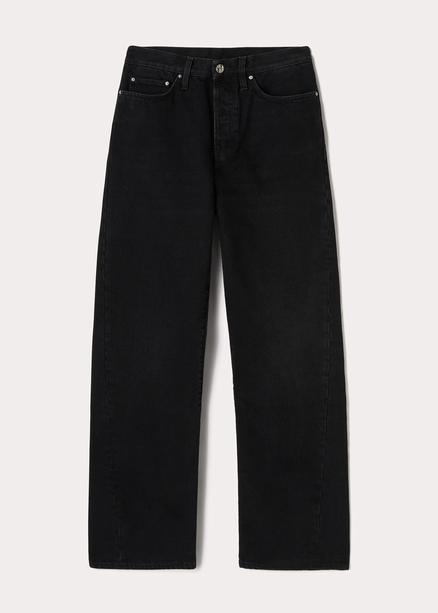 Twisted seam denim full length faded black